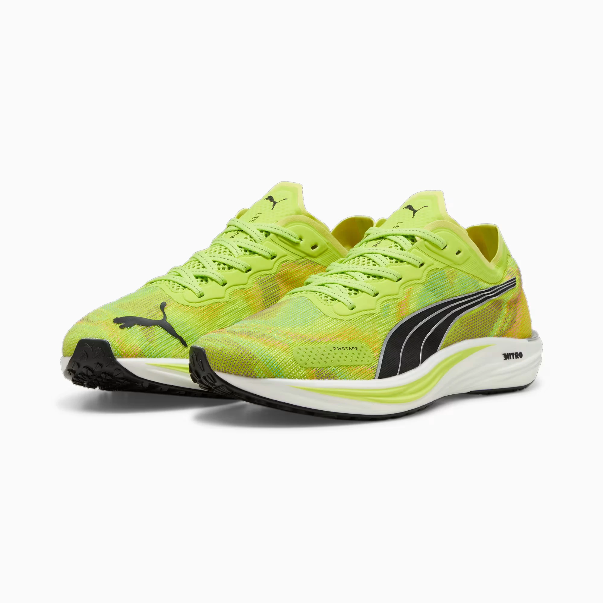 6. Puma - pantofi alergare pentru barbati Liberate NITRO 2 - Psychedelic Rush - verde fluo Lime Pow negru potocaliu