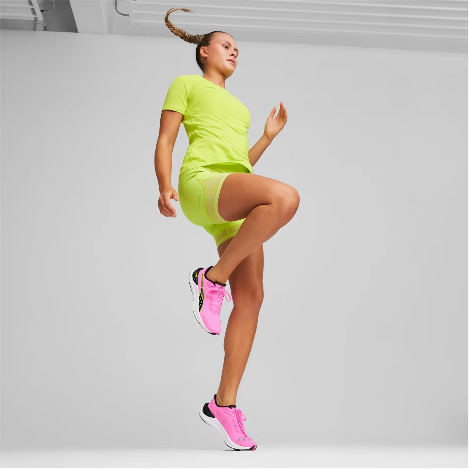 8. Puma - pantofi alergare pentru femei Electrify NITRO 3 W shoes - roz intens Poison verde Lime