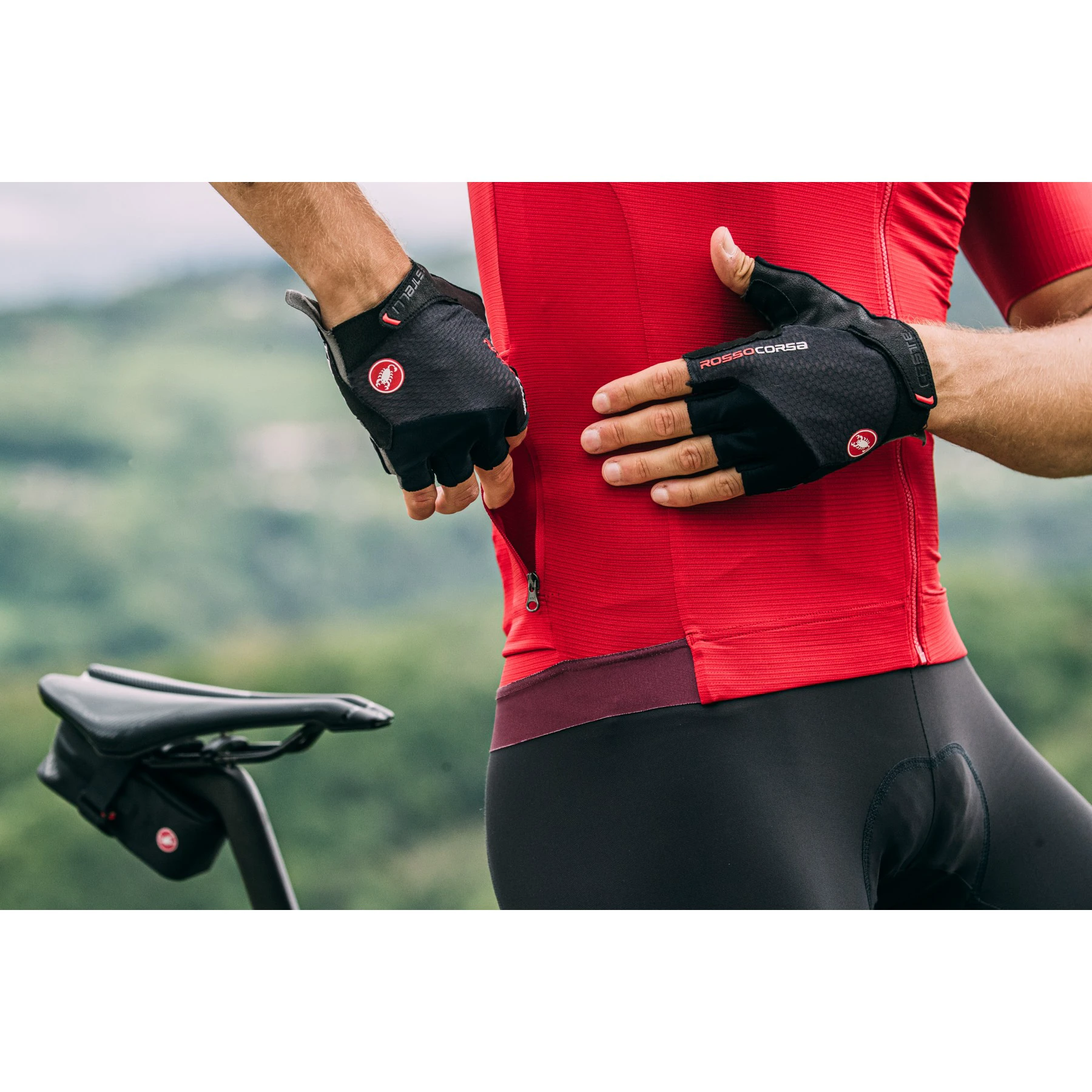 8. Castelli - tricou ciclism cu maneca scurta pentru barbati Espresso Jersey - verde inchis kaki