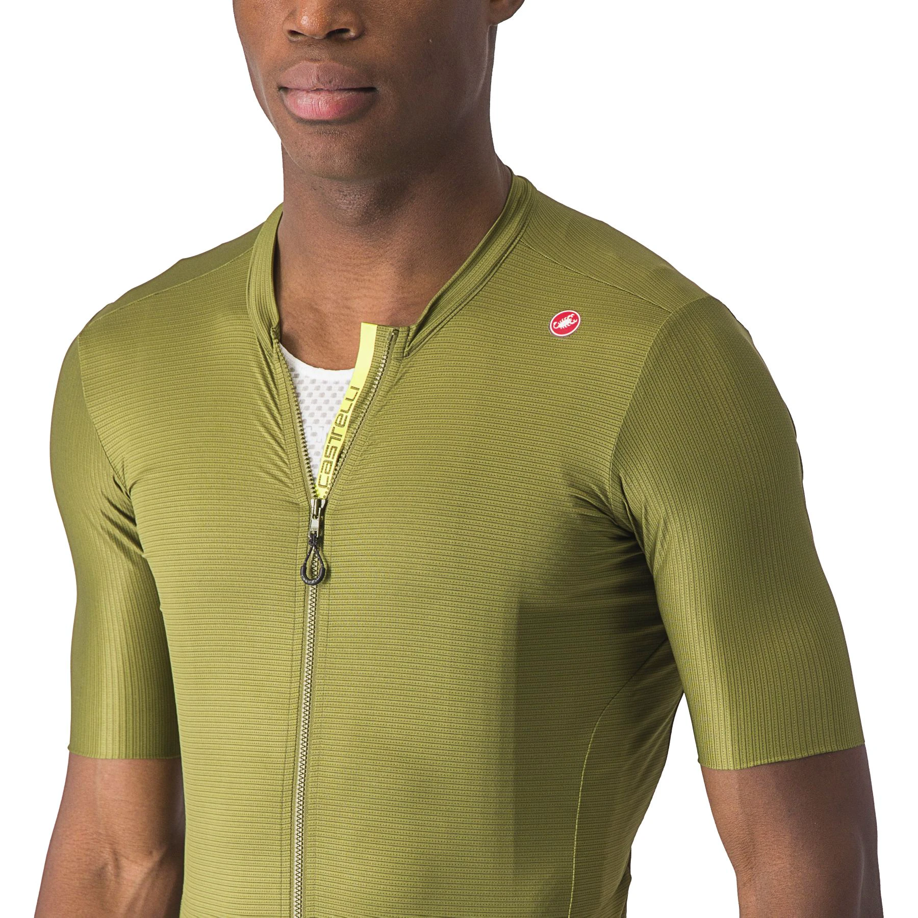 6. Castelli - tricou ciclism cu maneca scurta pentru barbati Espresso Jersey - verde inchis kaki