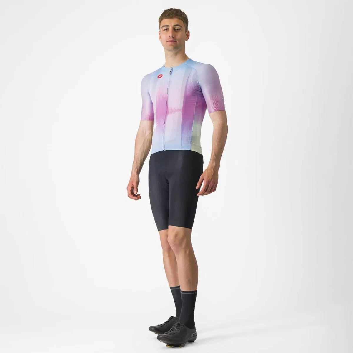 9. Castelli - tricou ciclism cu maneca scurta pentru barbati R-A/D Jersey - multicolor violet