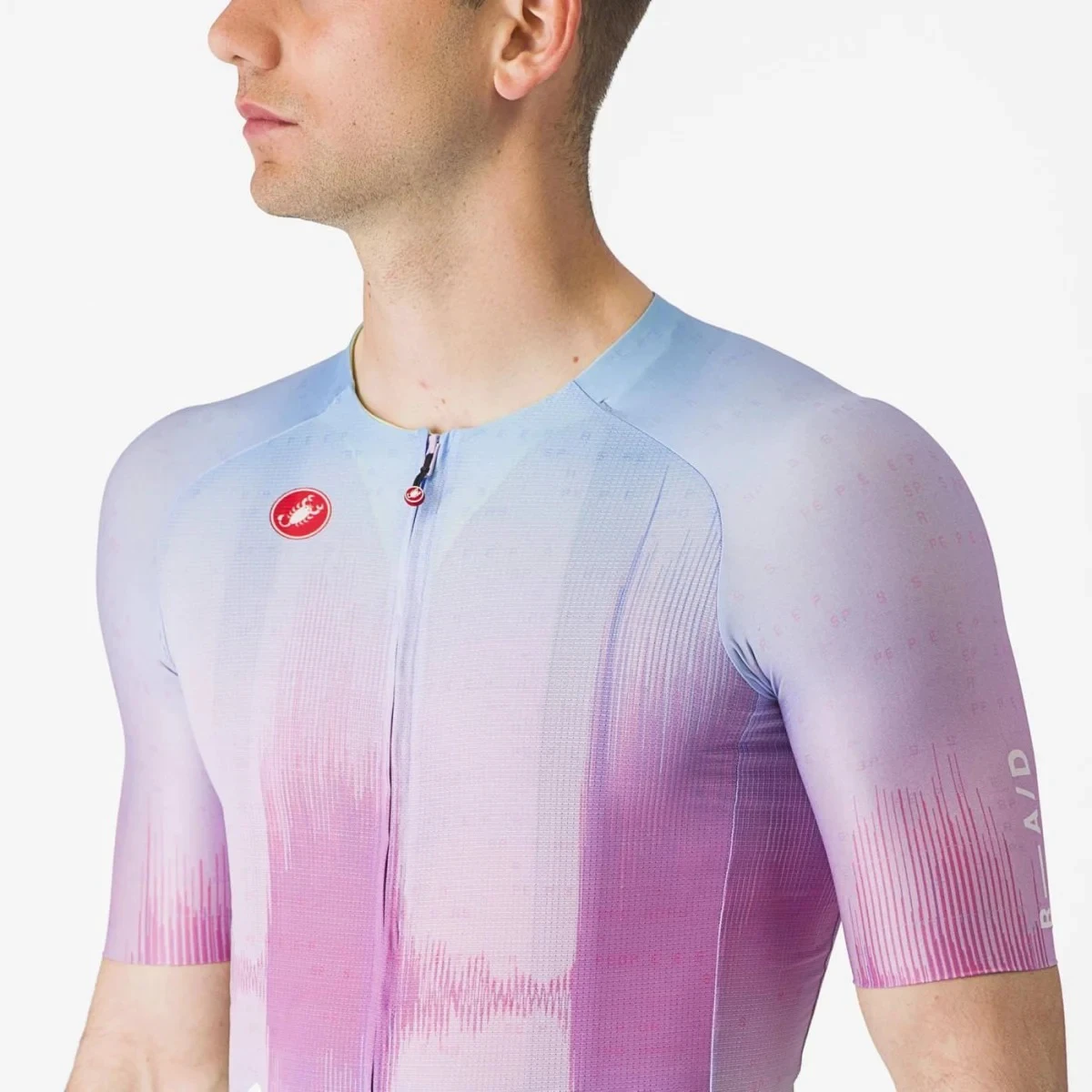 4. Castelli - tricou ciclism cu maneca scurta pentru barbati R-A/D Jersey - multicolor violet