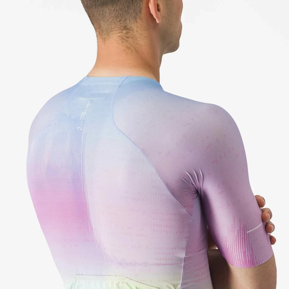 5. Castelli - tricou ciclism cu maneca scurta pentru barbati R-A/D Jersey - multicolor violet