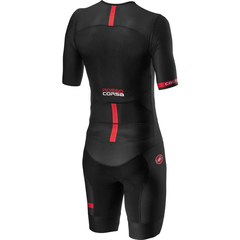 9. Castelli - costum trisuit triatlon pentru barbati, maneca scurta Free Sanremo SS Suit - negru