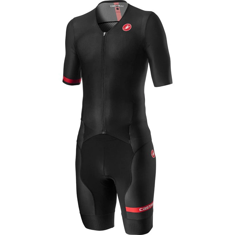 8. Castelli - costum trisuit triatlon pentru barbati, maneca scurta Free Sanremo SS Suit - negru