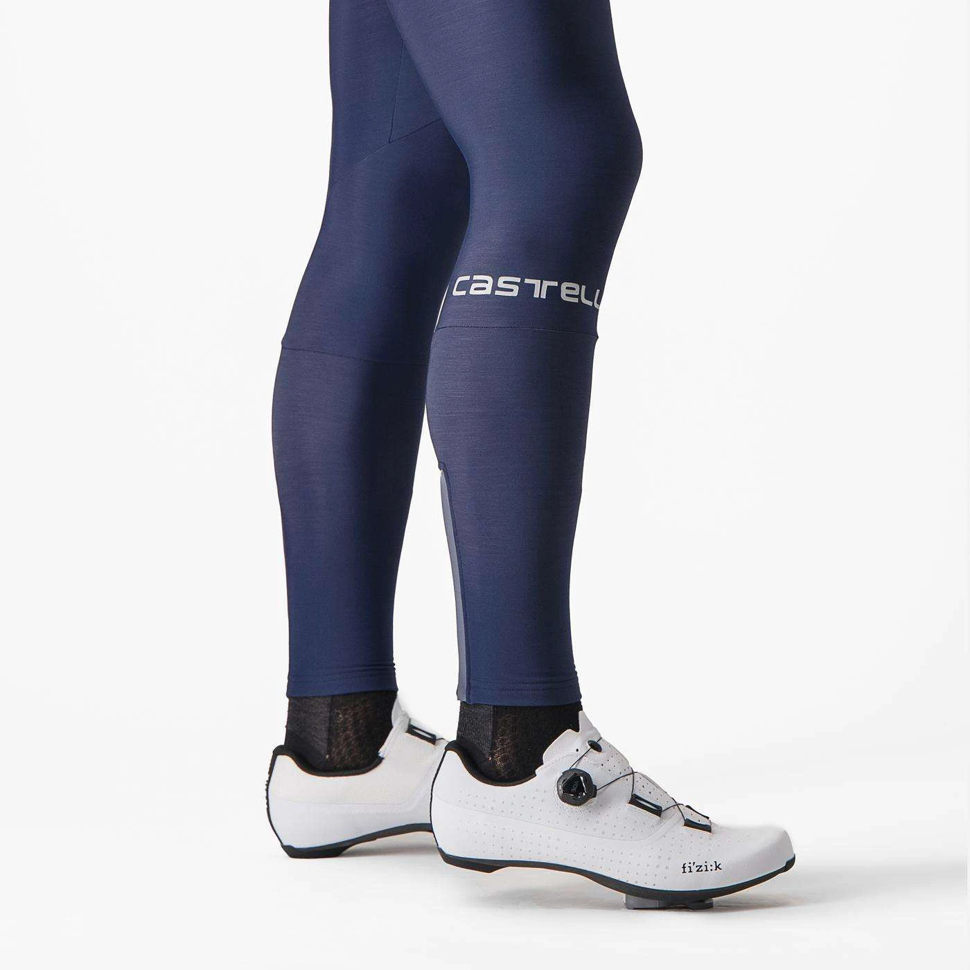 5. Castelli - pantaloni lungi ciclism pentru barbati cu bretele Entrata bibtights - albastru belgian
