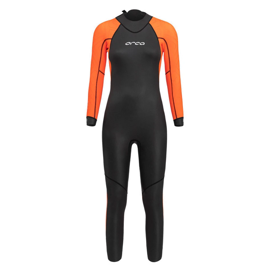 1. Orca - costum neopren ape deschise pentru femei vizibilitate sporita W Vitalis OpenWater HI VIS wetsuit - negru portocaliu