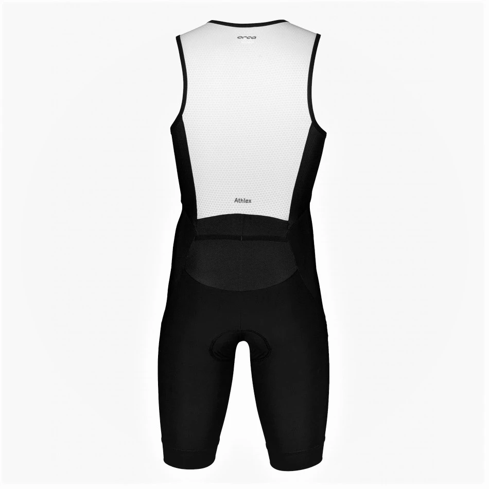2. Orca - costum triathlon pentru barbati fara maneci Athlex race SL triSuit - negru alb