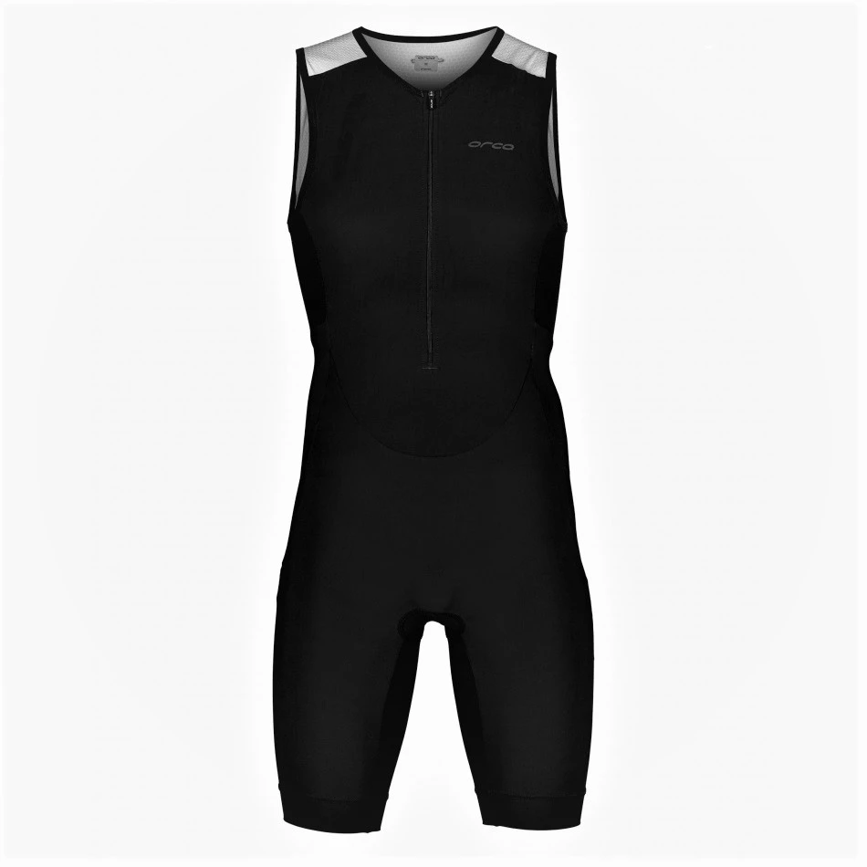 1. Orca - costum triathlon pentru barbati fara maneci Athlex race SL triSuit - negru alb