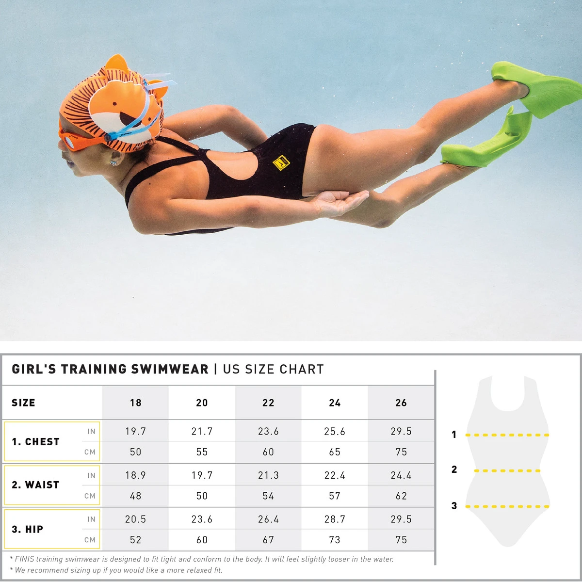 7. Finis - Costum de baie intreg Fete Bladeback - verde inchis pin solid
