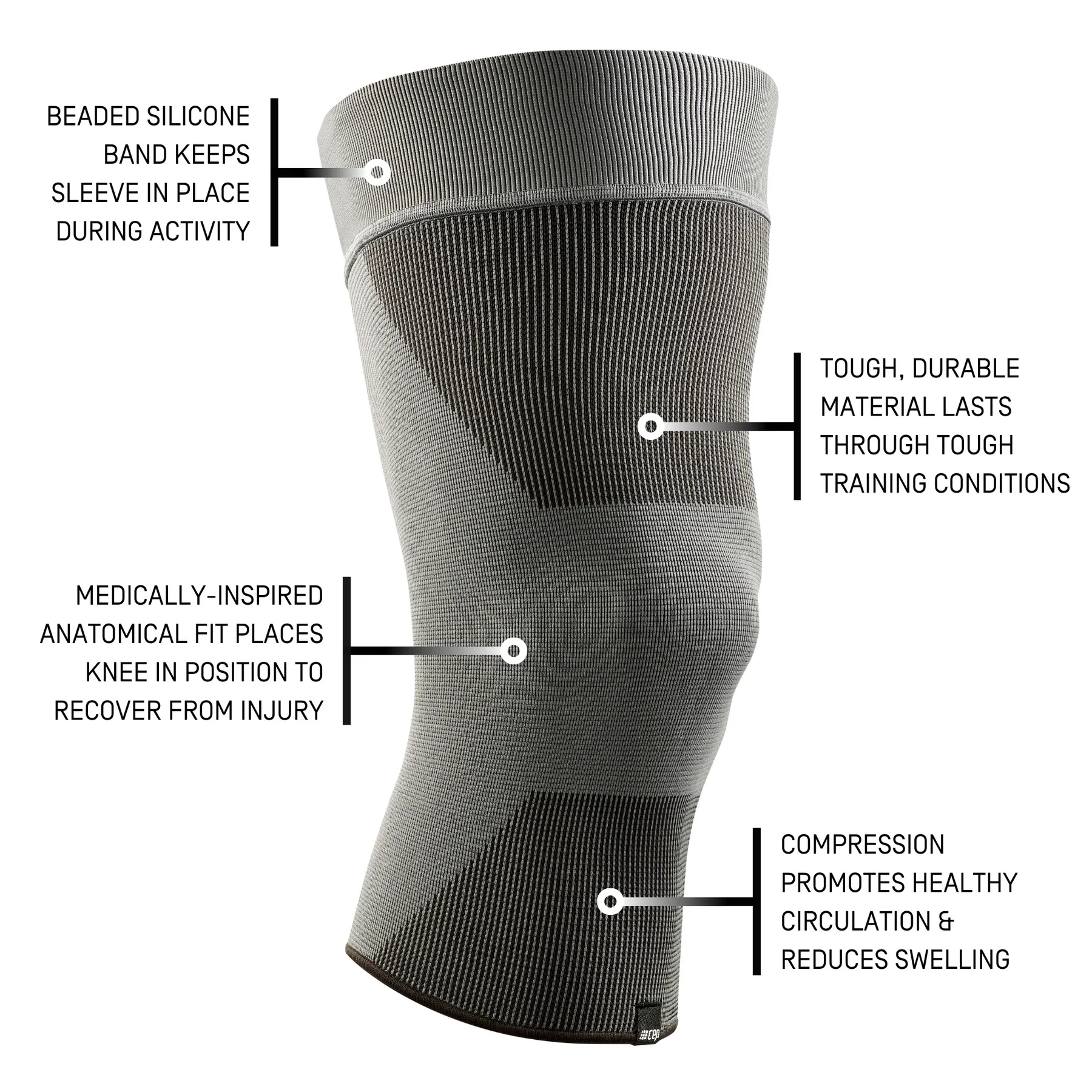 8. CEP - ortho genunchi - Mid Support Compression Knee Sleeve - Gri