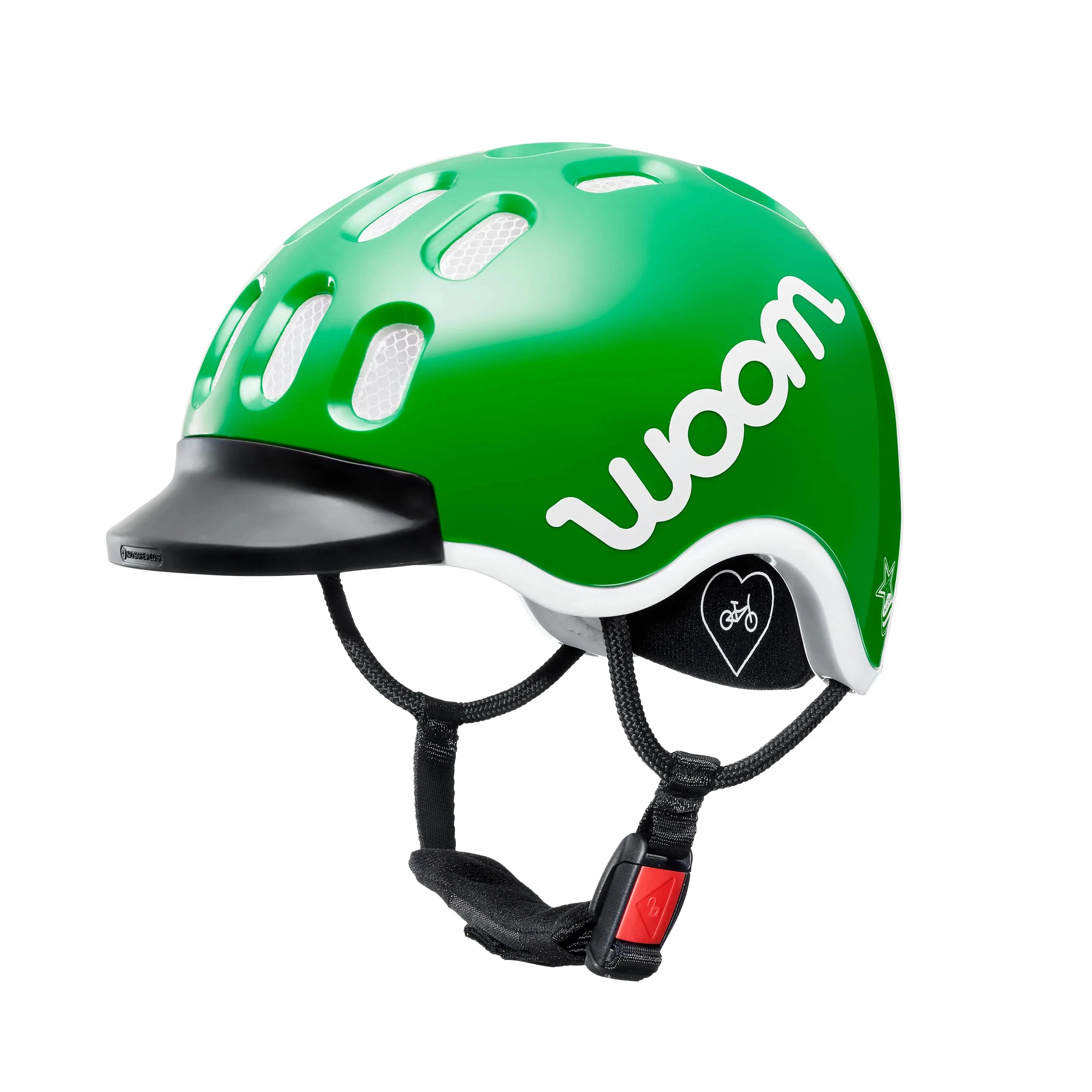 1. Woom - casca ciclism copii - verde alb