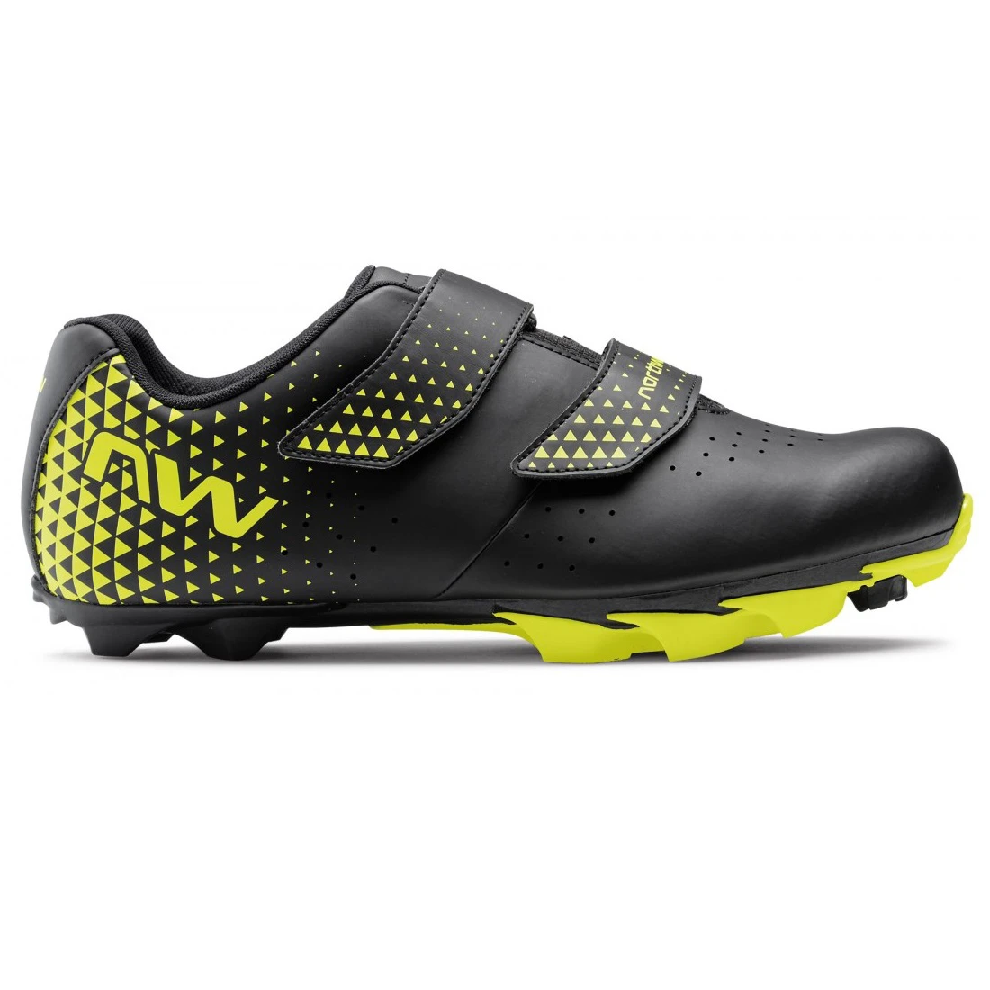 1. Northwave Spike 3 - pantofi ciclism MTB XC - negru galben fluo