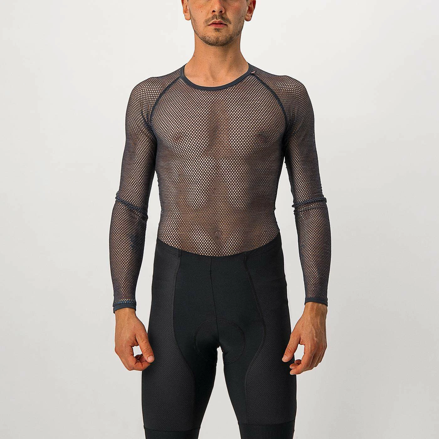 1. Castelli - bluza corp ciclism maneca lunga pentru barbati Miracolo Wool LS base layer - negru