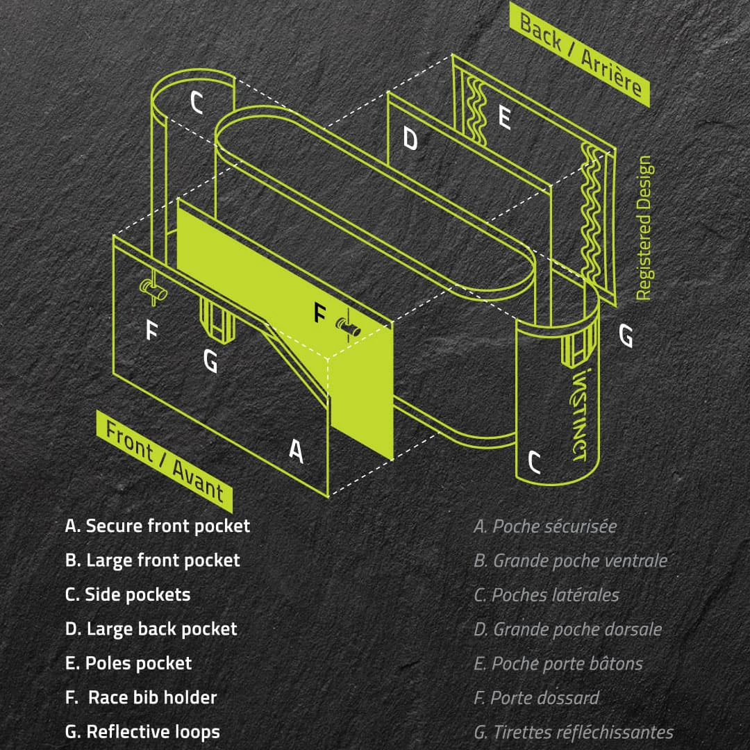 9. Instinct - centura talie Reflex Belt - negru verde fluo