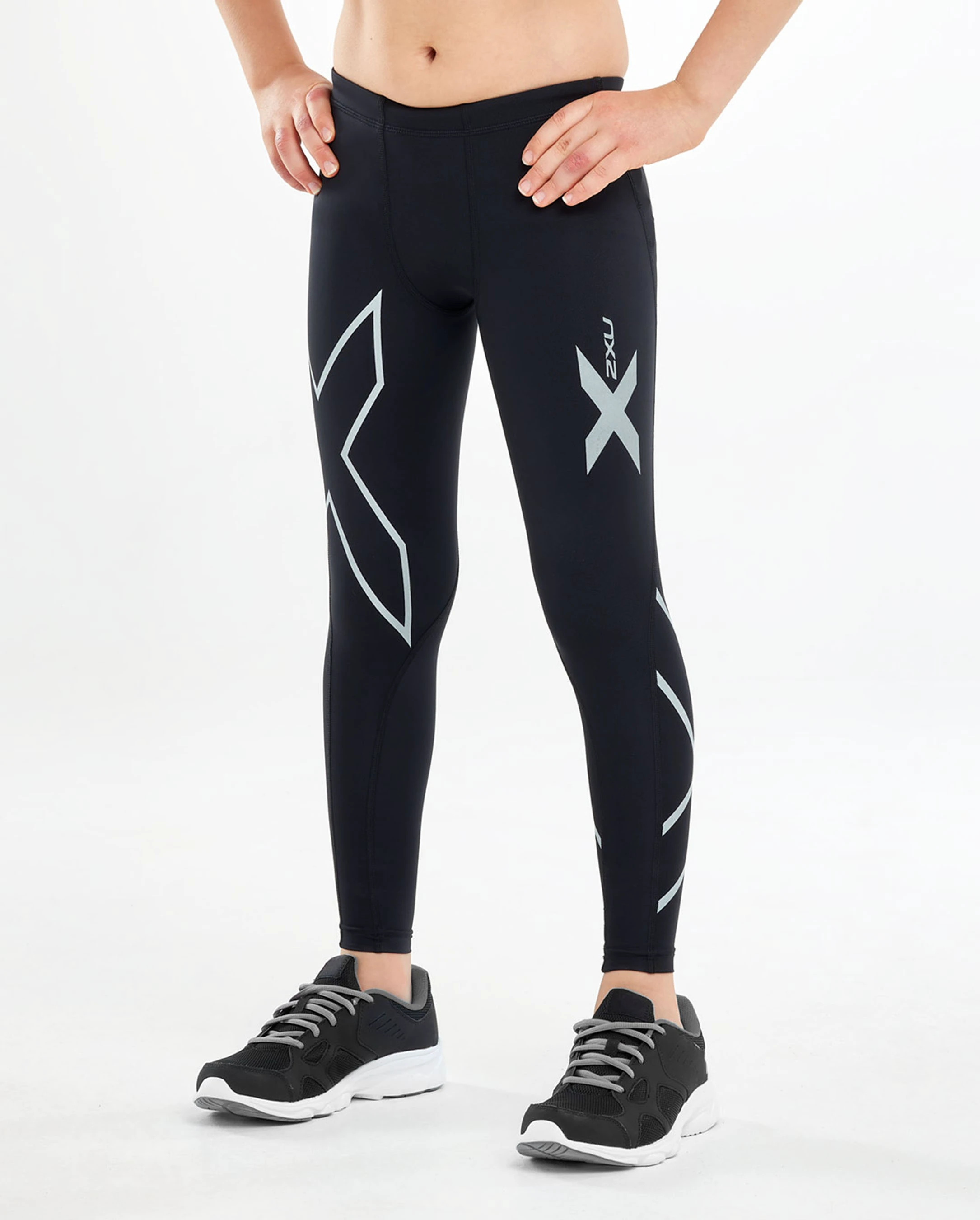 1. 2XU - Colanti compresie pentru copii Youth Compression Tights - negri