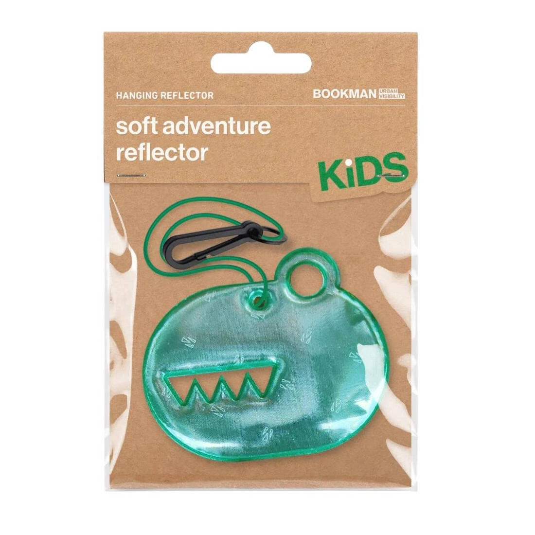 Bookman - reflectorizant moale suspendat - dinozaur - adventure kids - verde - 61326
