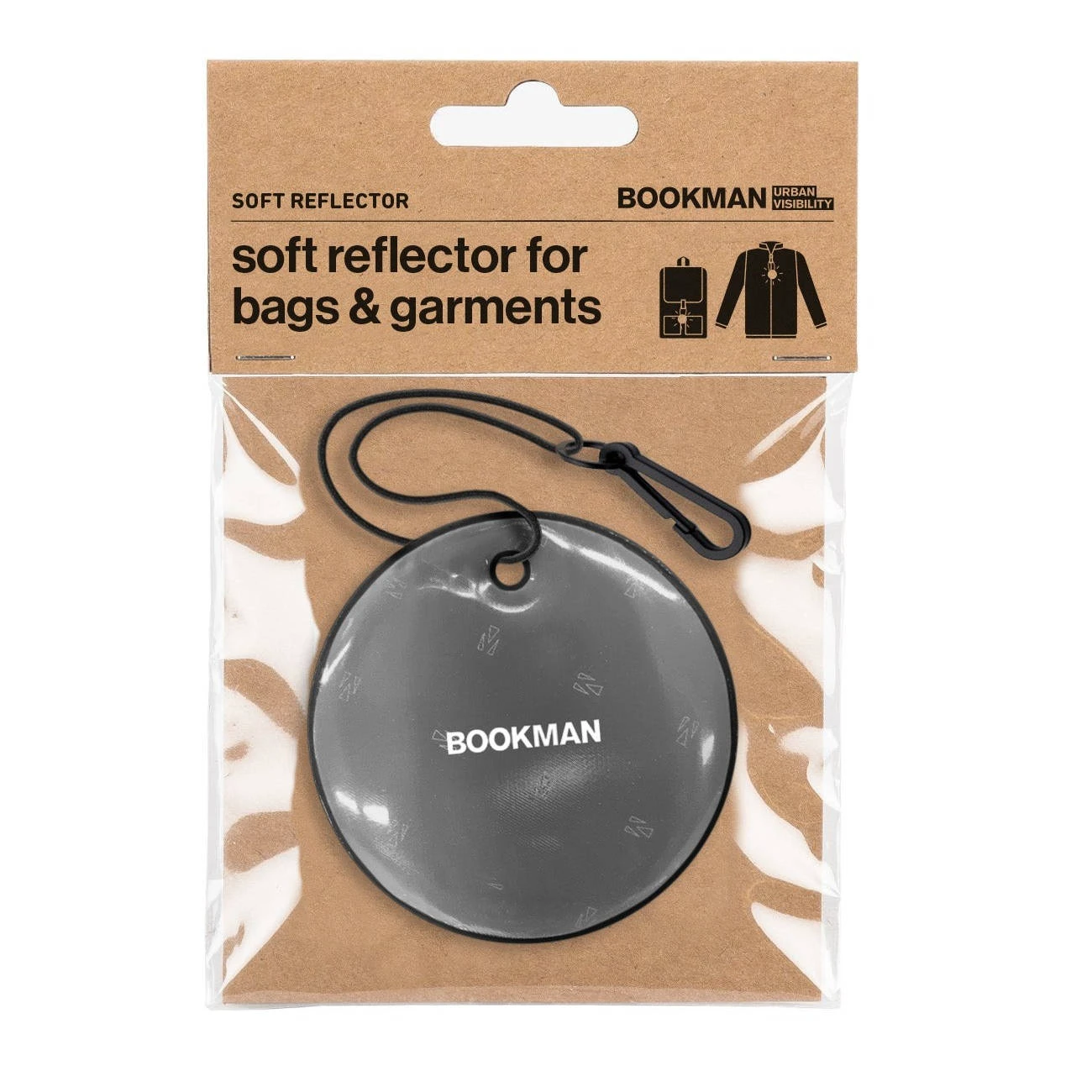 Bookman - reflectorizant moale suspendat - cerc - bags & garments - negru - 61322