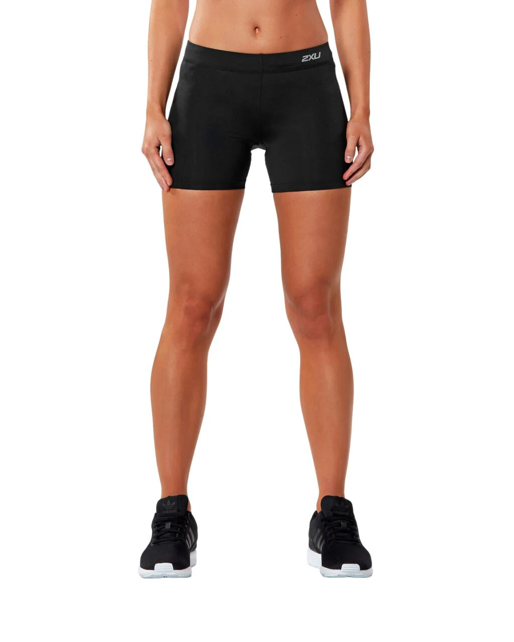 2. 2XU - Pantaloni scurt de compresie pentru femei - Fitness Compression Short - negru