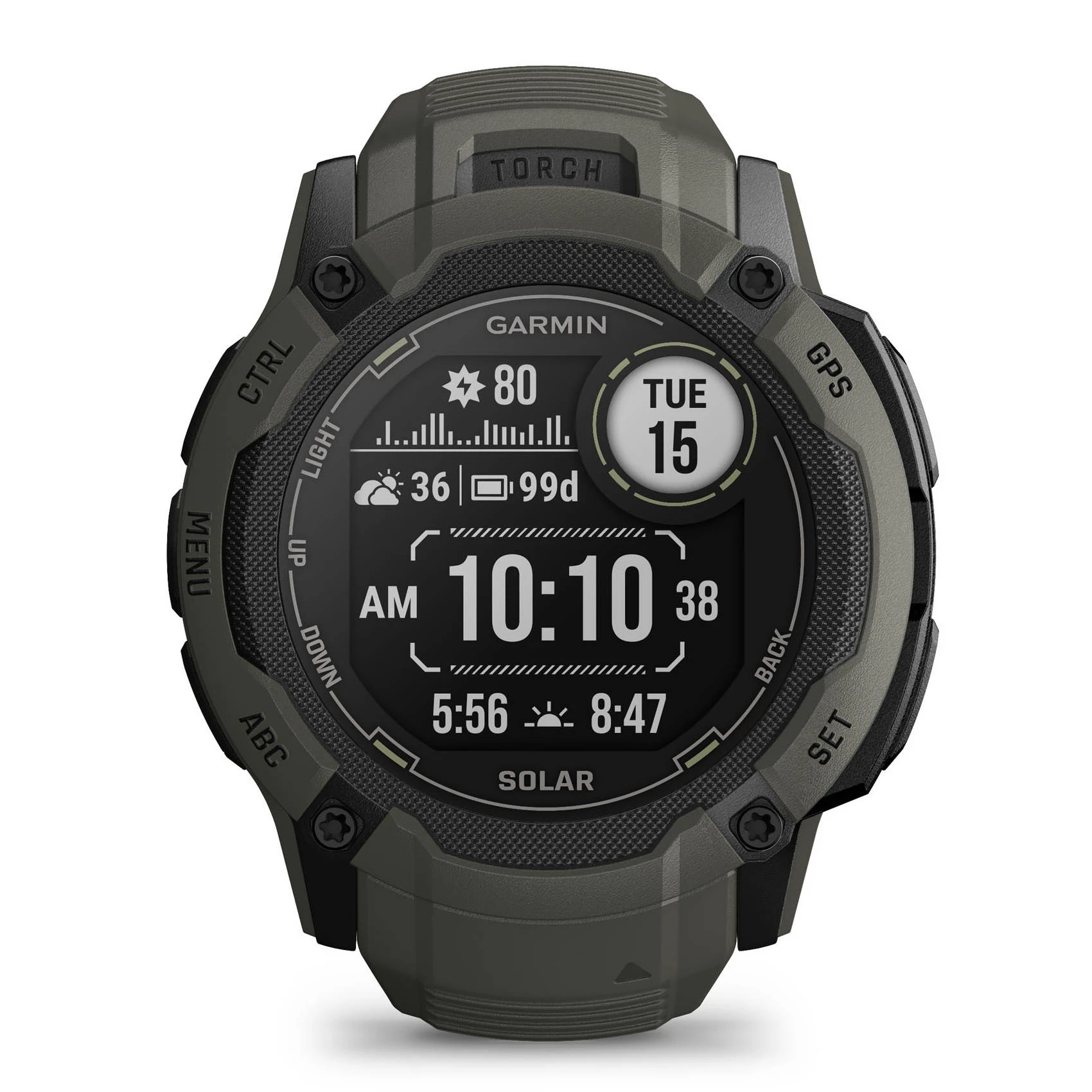 1. Garmin Instinct 2X Solar - smartwatch robust cu GPS - Verde Moss
