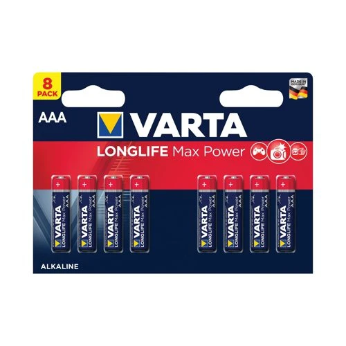 1. Varta - Set baterii AAA - Longlife Max Power - 8 buc