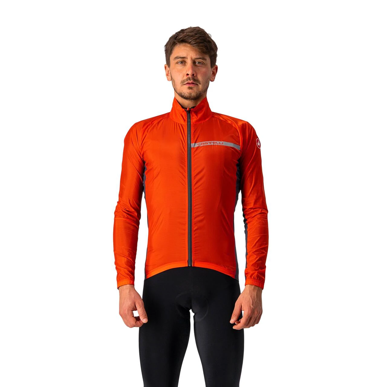 1. Castelli Squadra stretch - jacheta ciclism anti vant - rosu-antracit