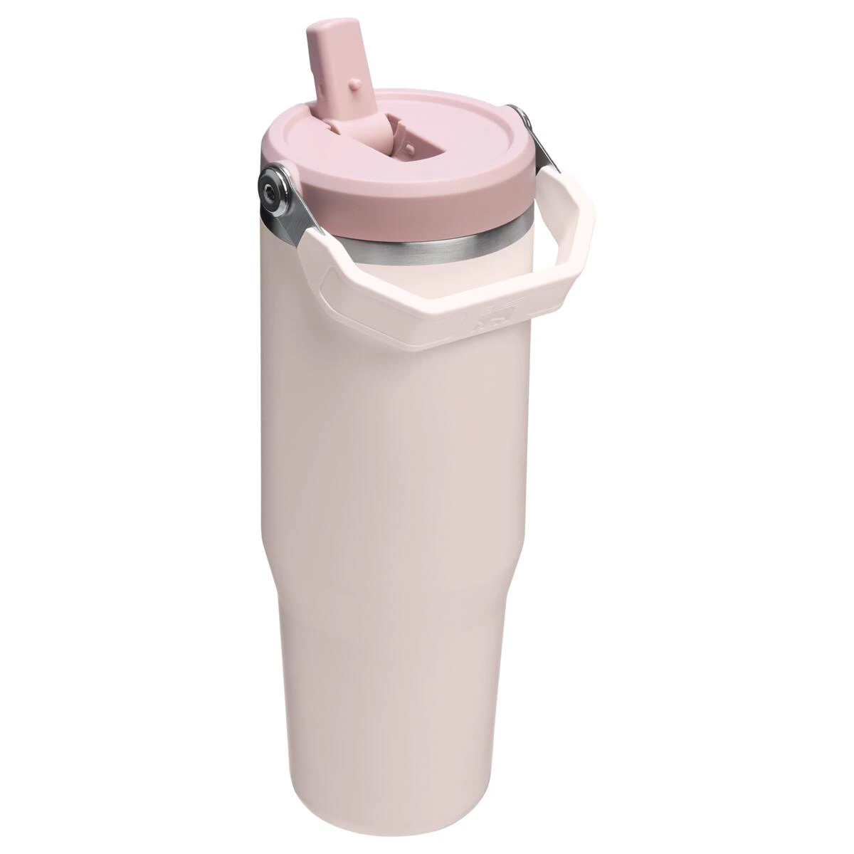 2. Stanley - termos tip sticla cu pai - Iceflow Flip Straw Tumbler 2.0 - roz - 0.89 L