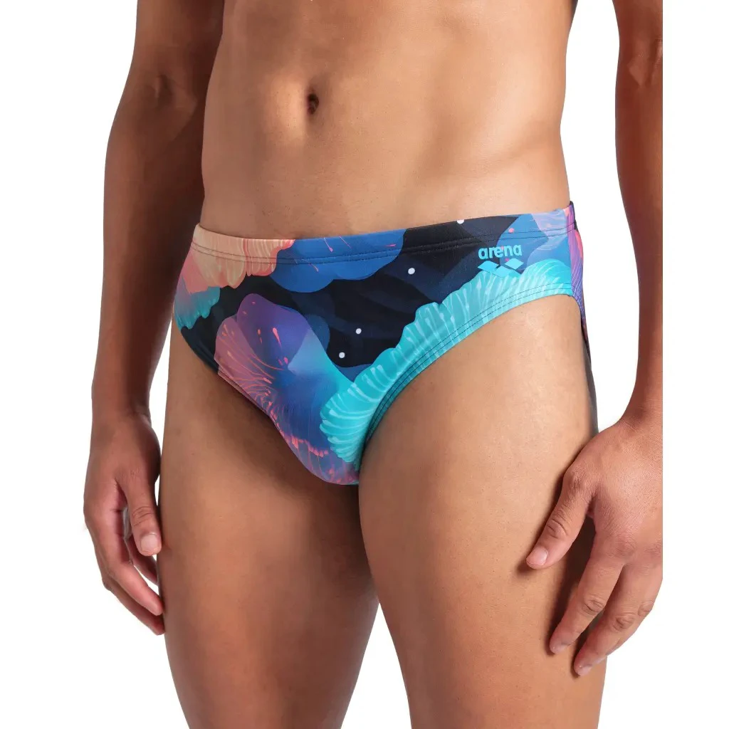 3. Arena - costum inot barbati - slip - Swim Br Allover - Calypso I Coral Multi
