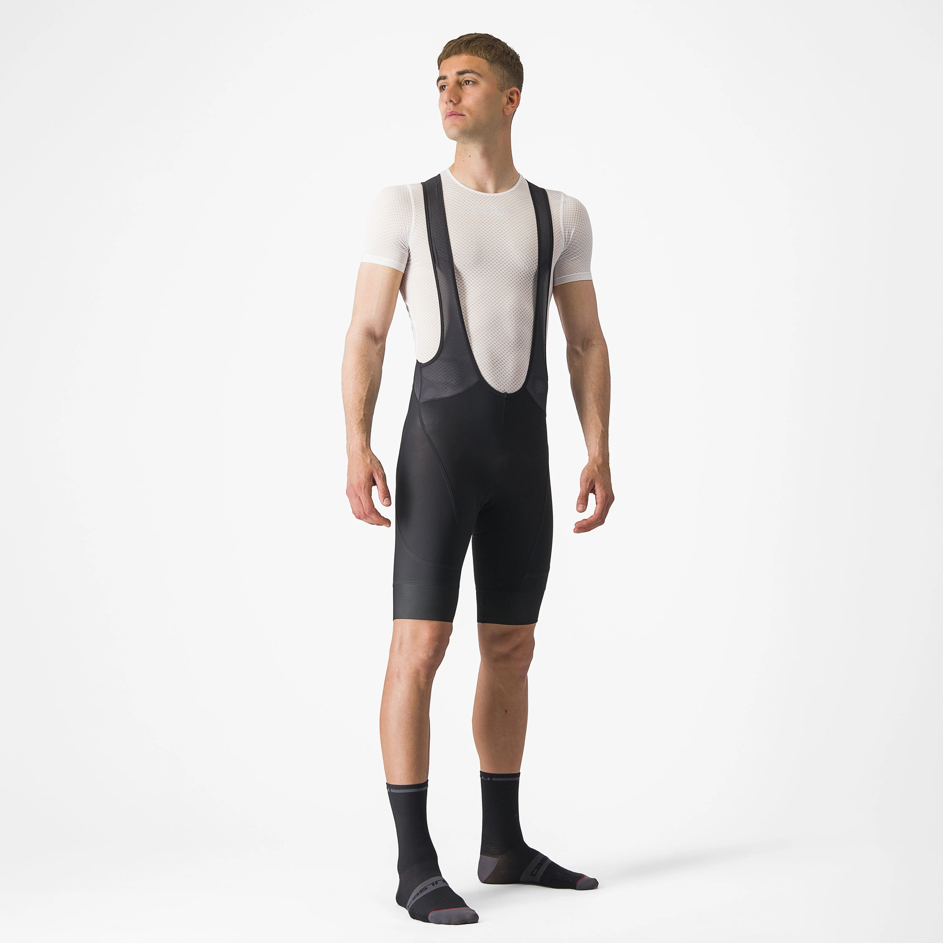 3. Castelli - pantaloni ciclism scurti cu bretele - Endurance 3 Bibshort - 15-35 gr C - negru