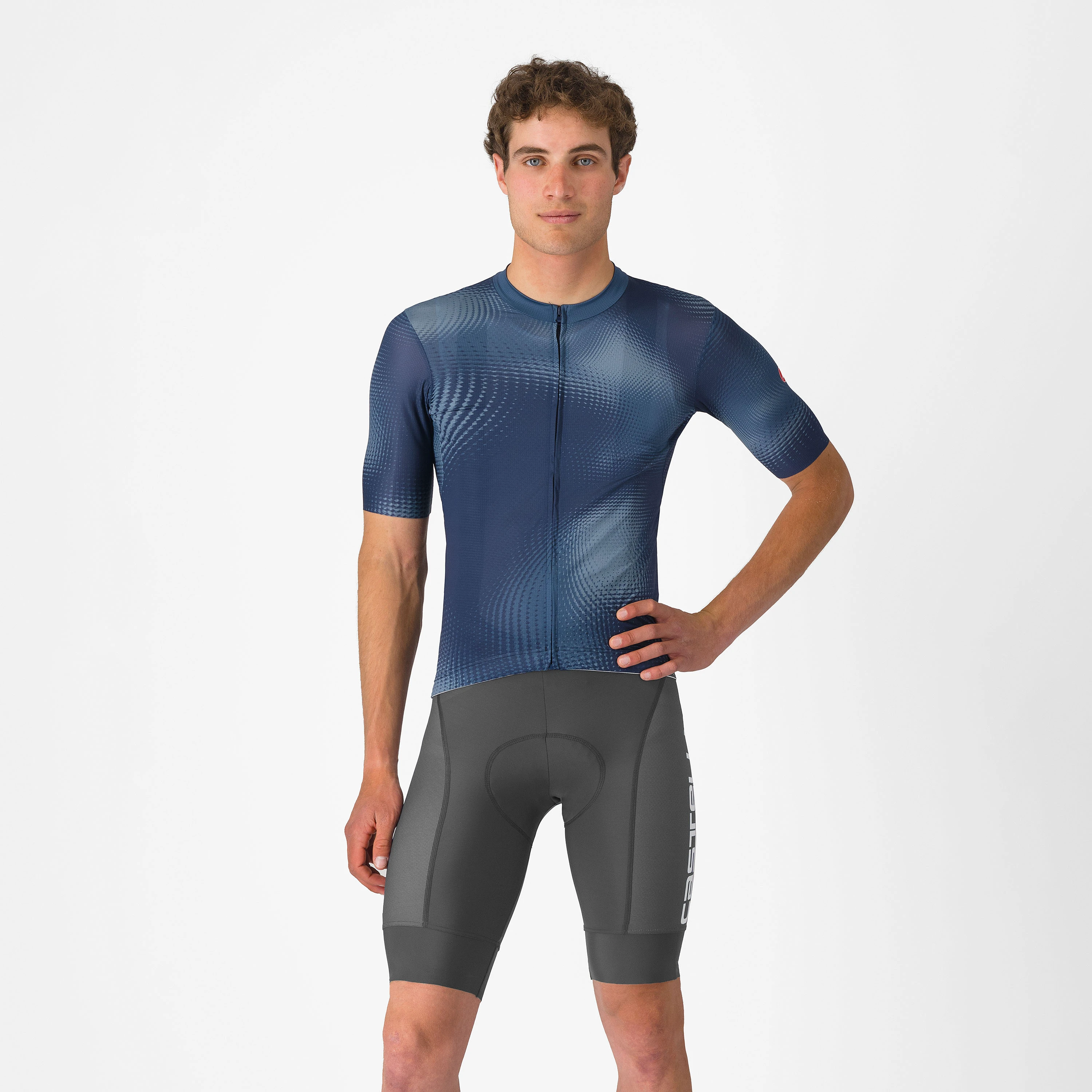 1. Castelli - pantaloni ciclism scurti cu bretele - Competizione 2 Kit Bibshort - 15-35 gr C - gri inchis Smokey