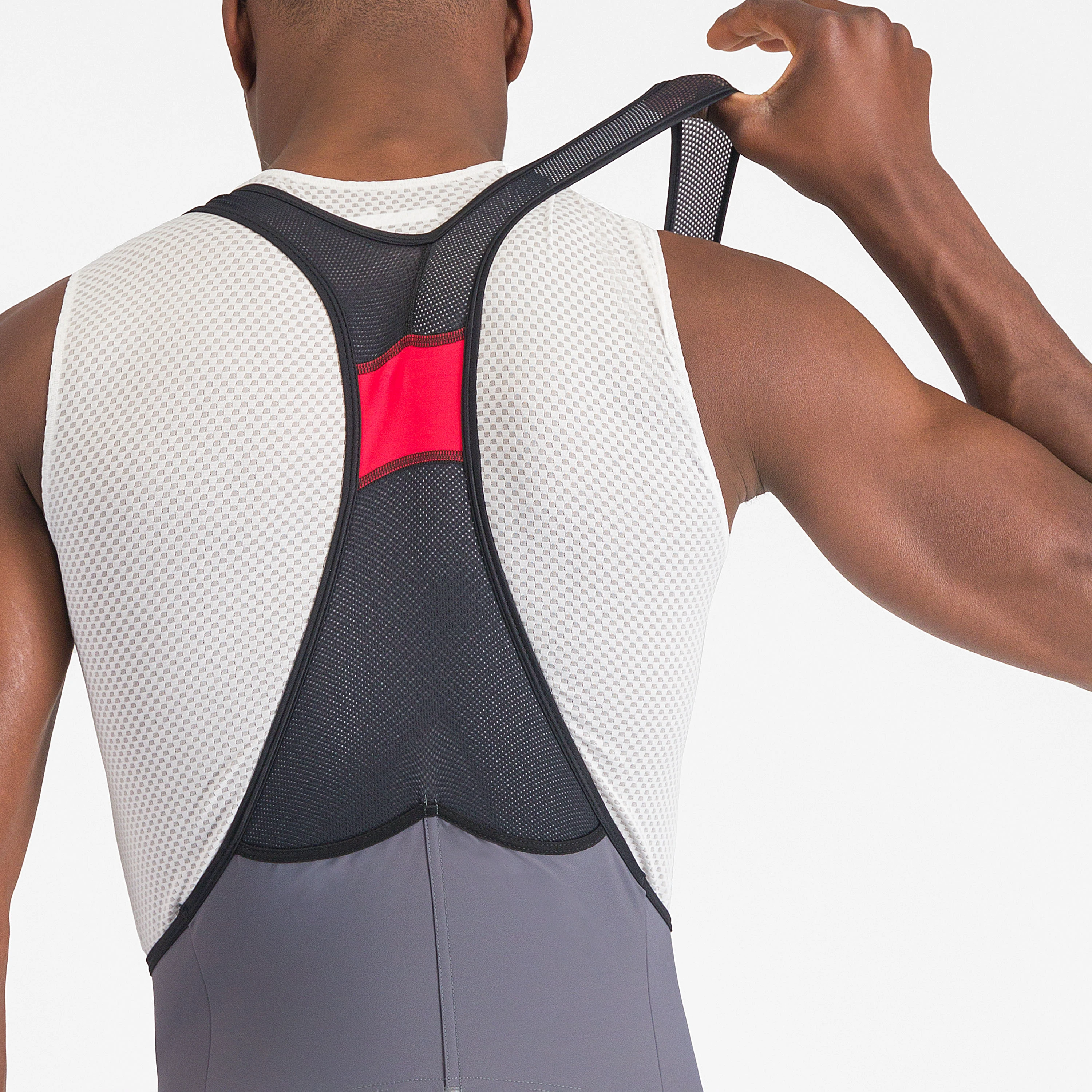 4. Castelli - pantaloni ciclism scurti cu bretele - Unlimited Cargo Bibshort - 15-35 gr C - gri inchis Smokey