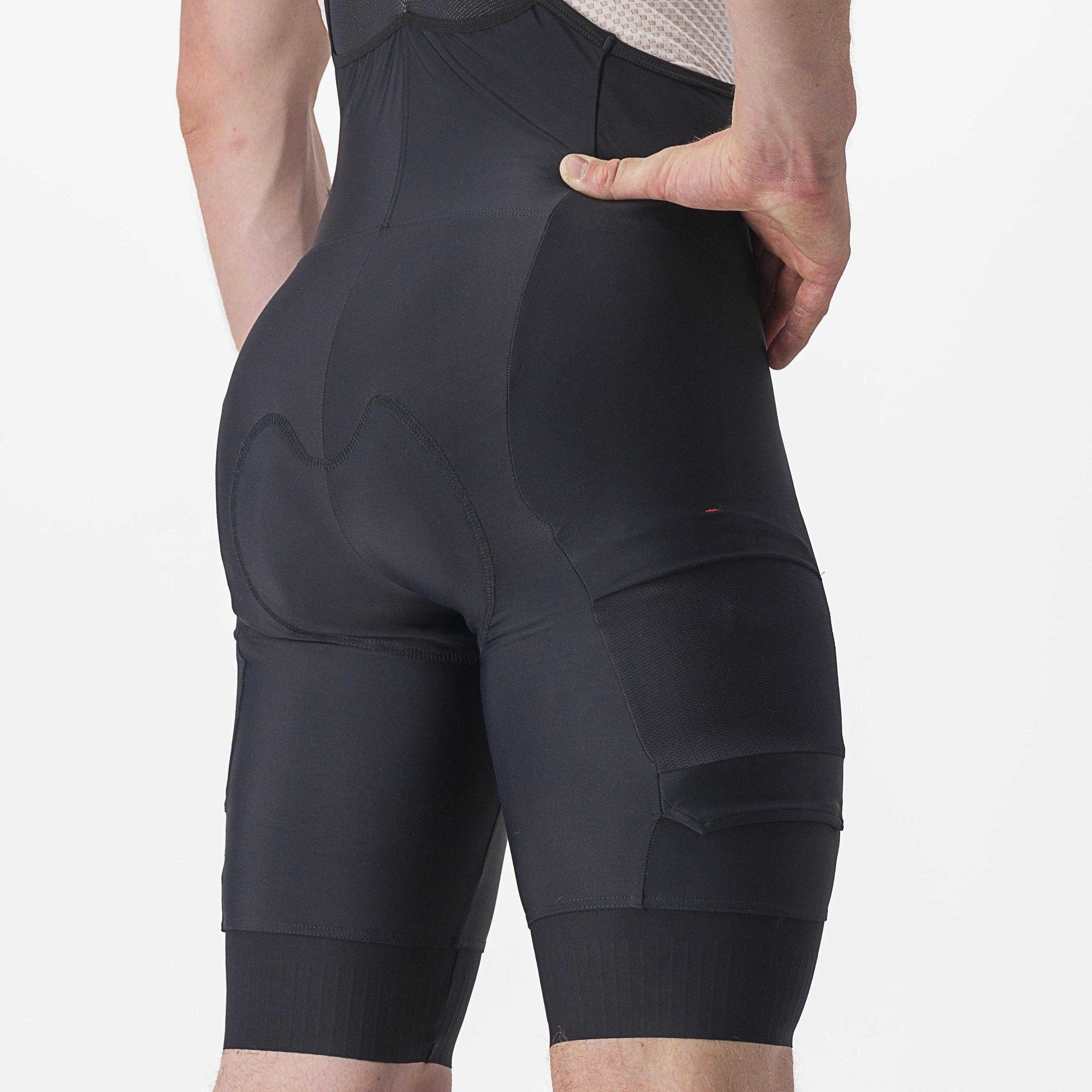 4. Castelli - pantaloni ciclism scurti cu bretele - Unlimited Cargo Bibshort - 15-35 gr C - negru