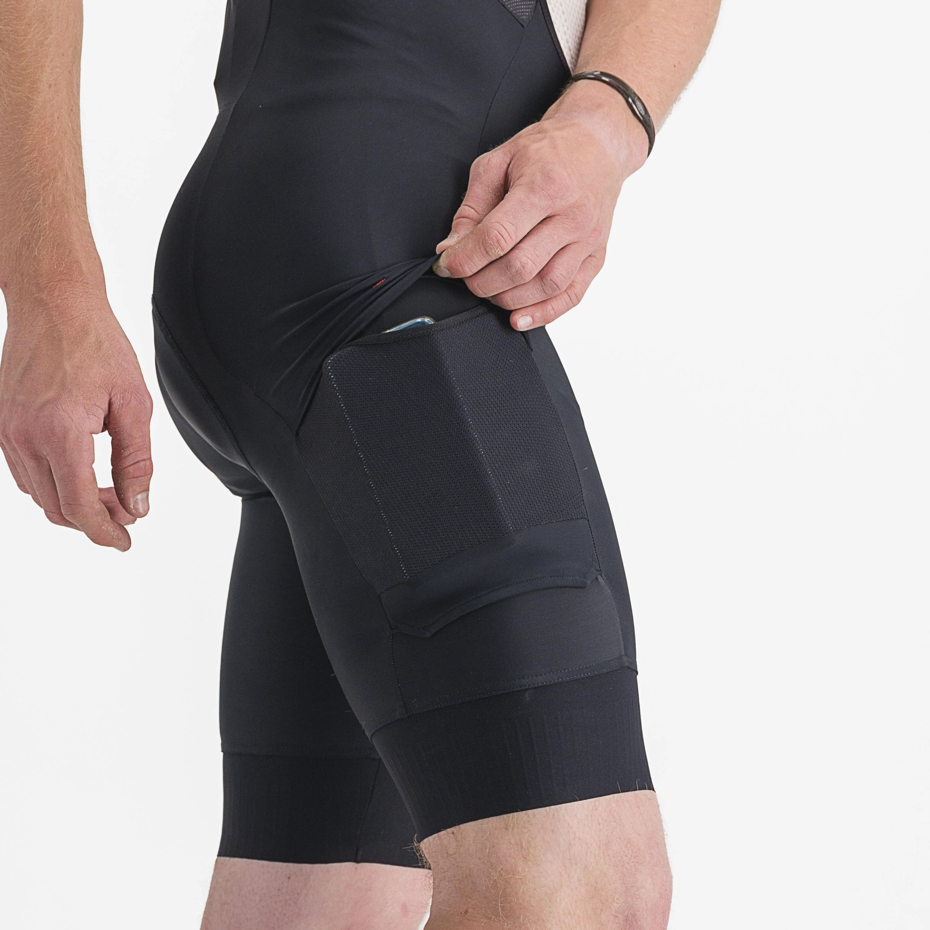 5. Castelli - pantaloni ciclism scurti cu bretele - Unlimited Cargo Bibshort - 15-35 gr C - negru