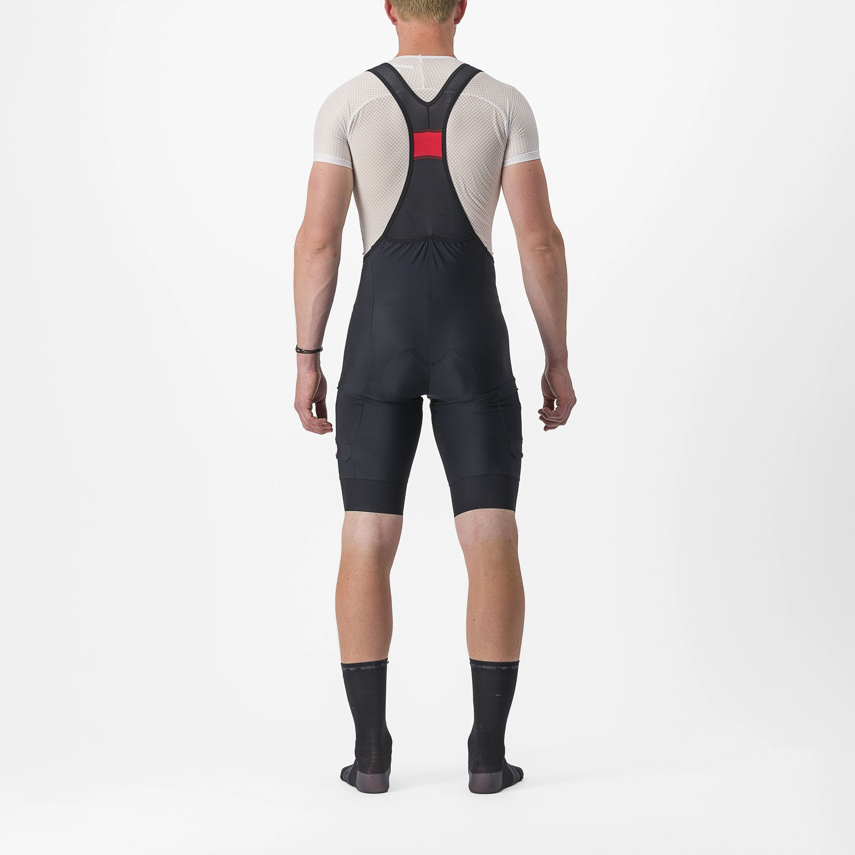 2. Castelli - pantaloni ciclism scurti cu bretele - Unlimited Cargo Bibshort - 15-35 gr C - negru