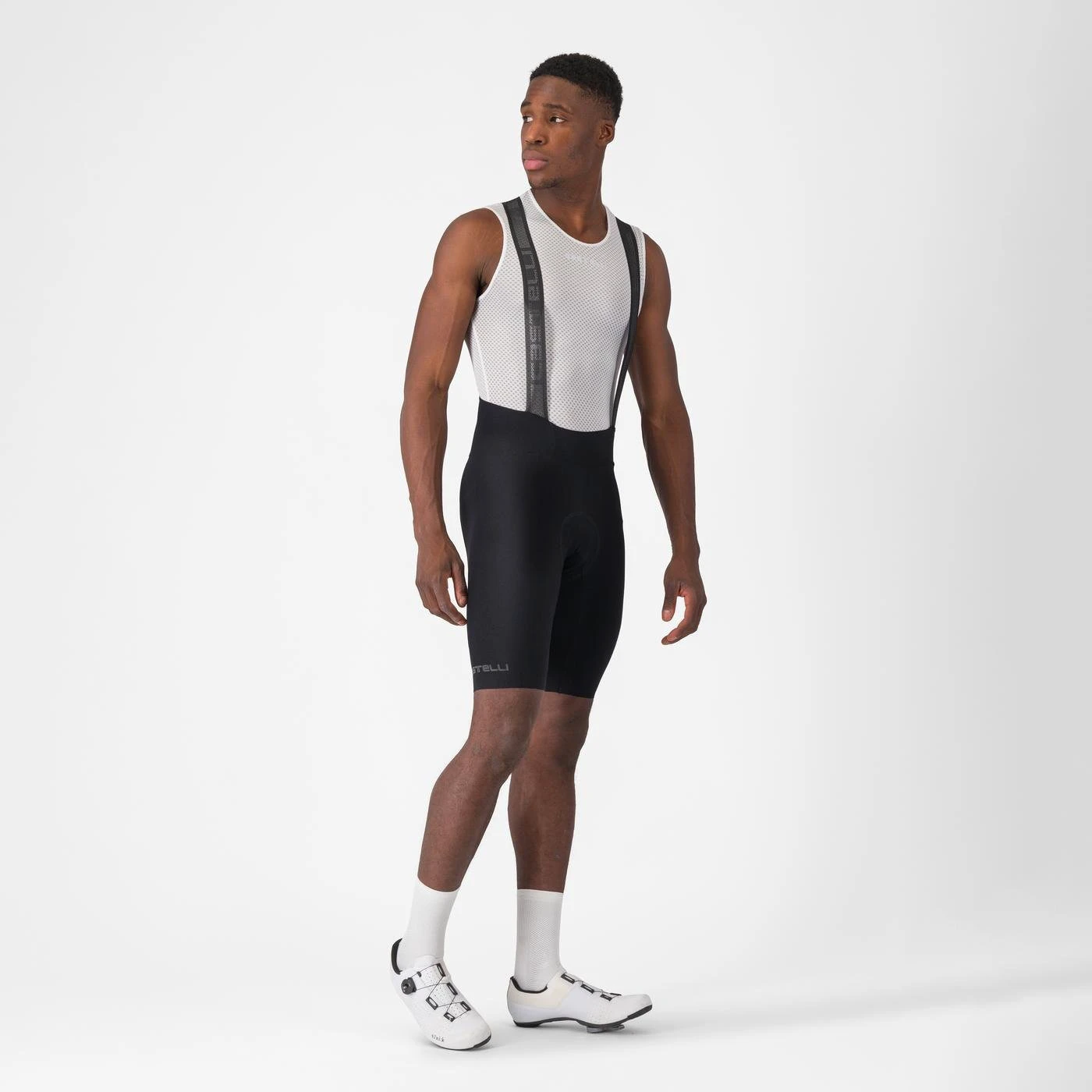 6. Castelli - pantaloni ciclism scurti cu bretele - Espresso Bibshort - 15-35 gr C - negru