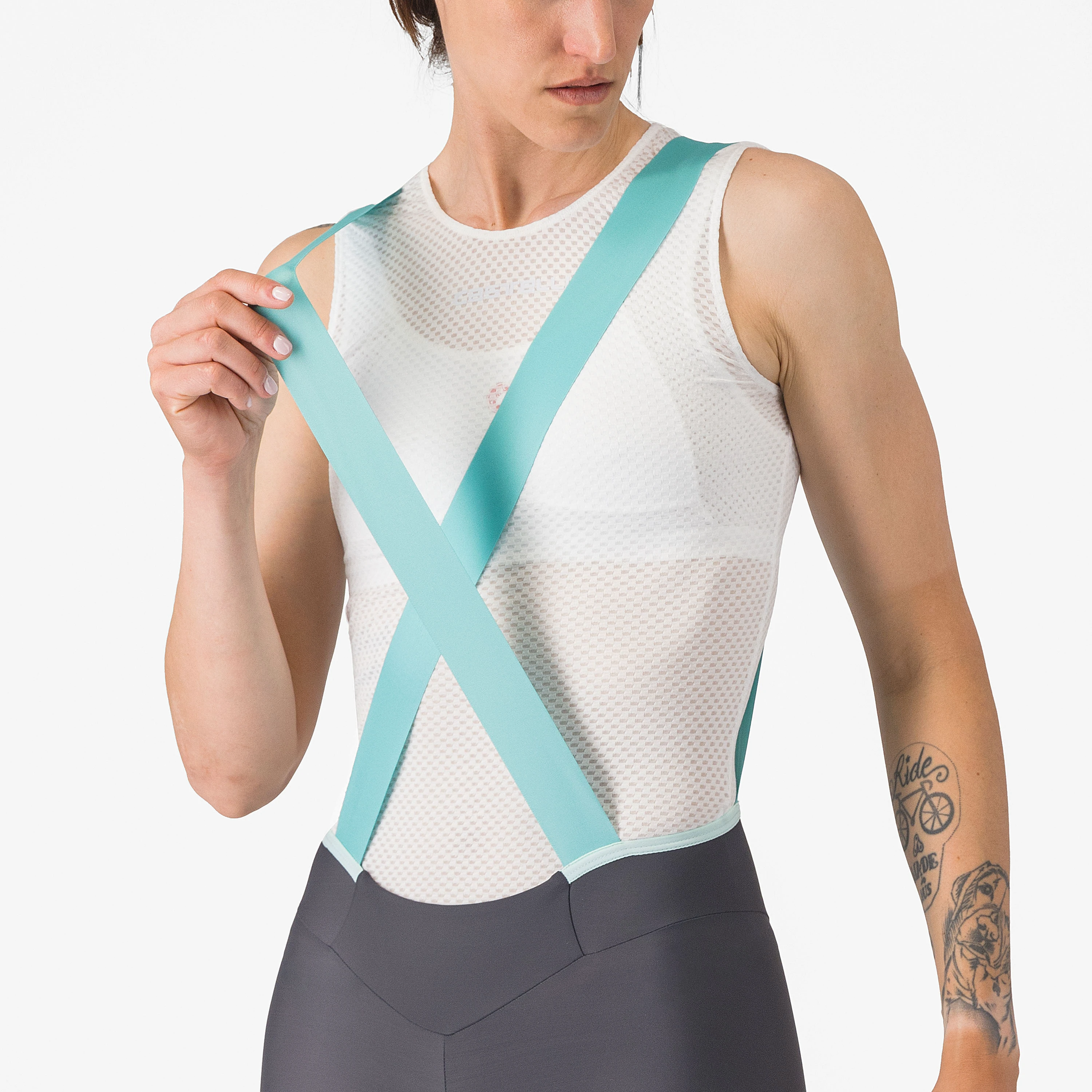 3. Castelli - pantaloni ciclism scurti cu bretele - Prima 2 Dt Bibshort - 16-35 gr C - gri inchis | albastru