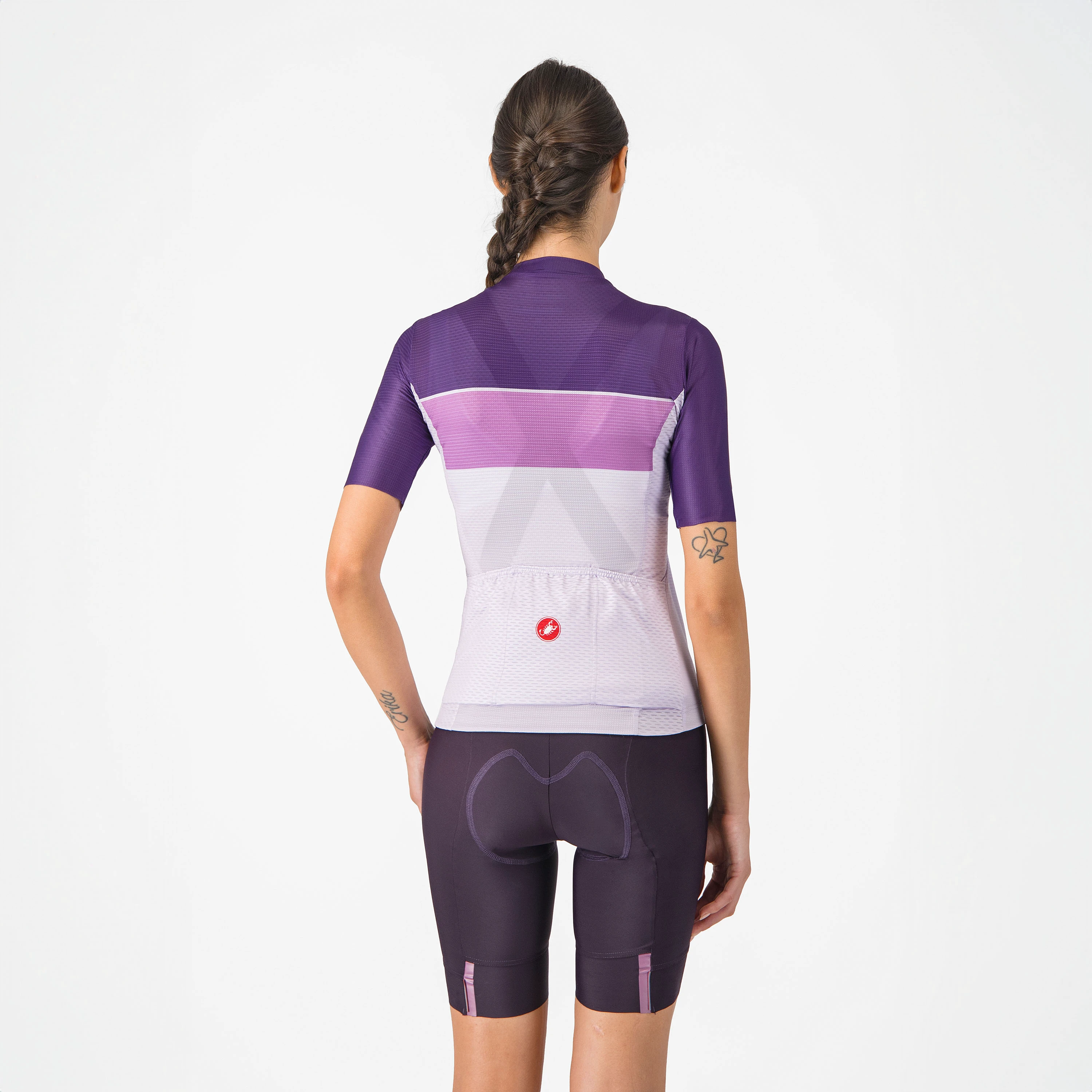 2. Castelli - pantaloni ciclism scurti cu bretele - Prima 2 Dt Bibshort - 16-35 gr C - negru | mov