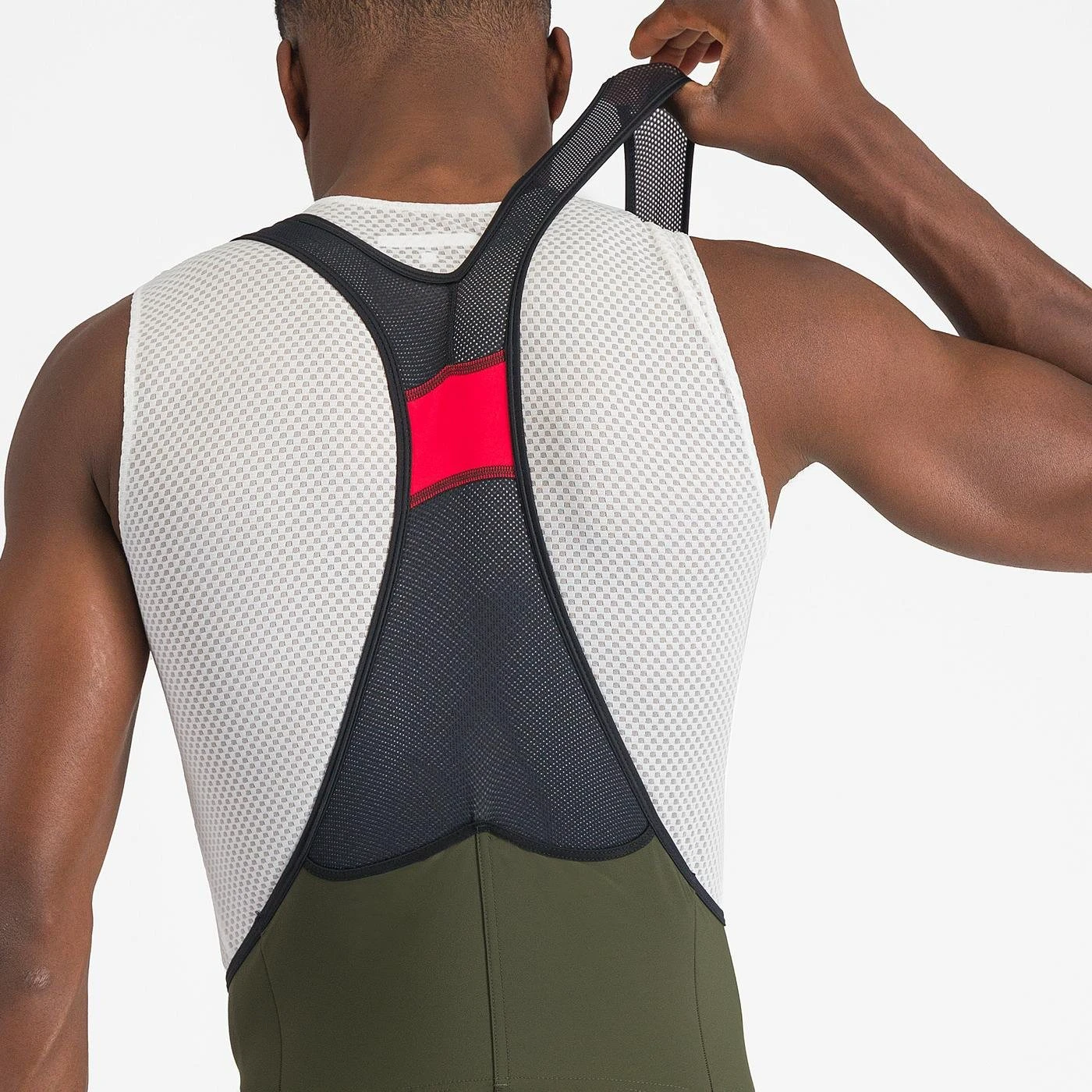 4. Castelli - pantaloni ciclism scurti cu bretele - Unlimited Cargo Bibshort - 15-35 gr C - verde Deep Green
