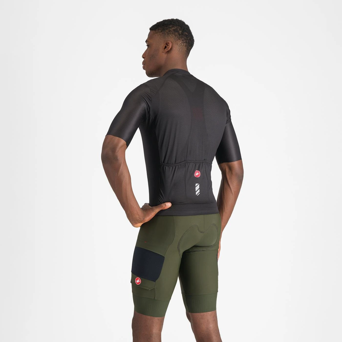 2. Castelli - pantaloni ciclism scurti cu bretele - Unlimited Cargo Bibshort - 15-35 gr C - verde Deep Green