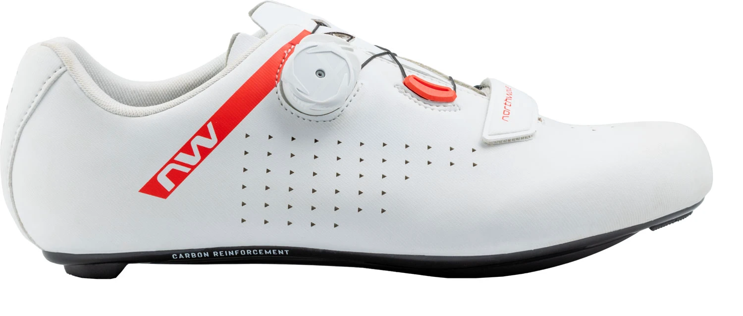 1. Northwave - pantofi ciclism sosea - Core Plus 2 - White | Red Fluo
