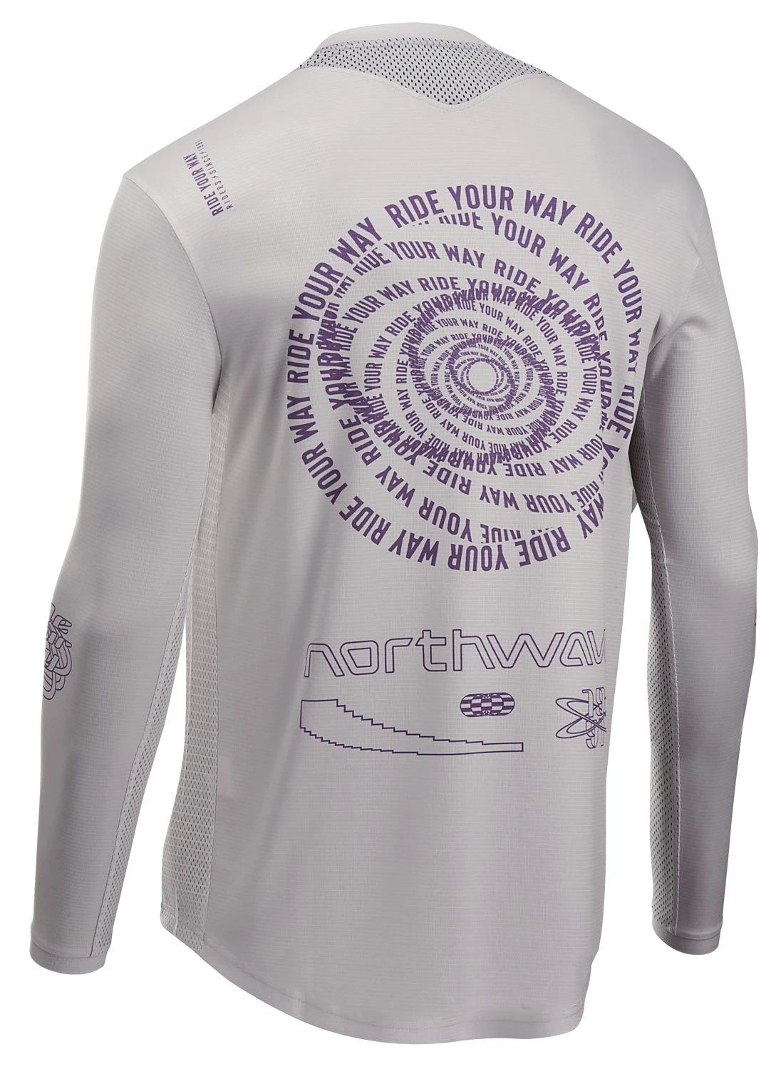2. Northwave - tricou ciclism maneca lunga - Edge 2 Jersey Long Sleeve - Light Grey | Dark Purple