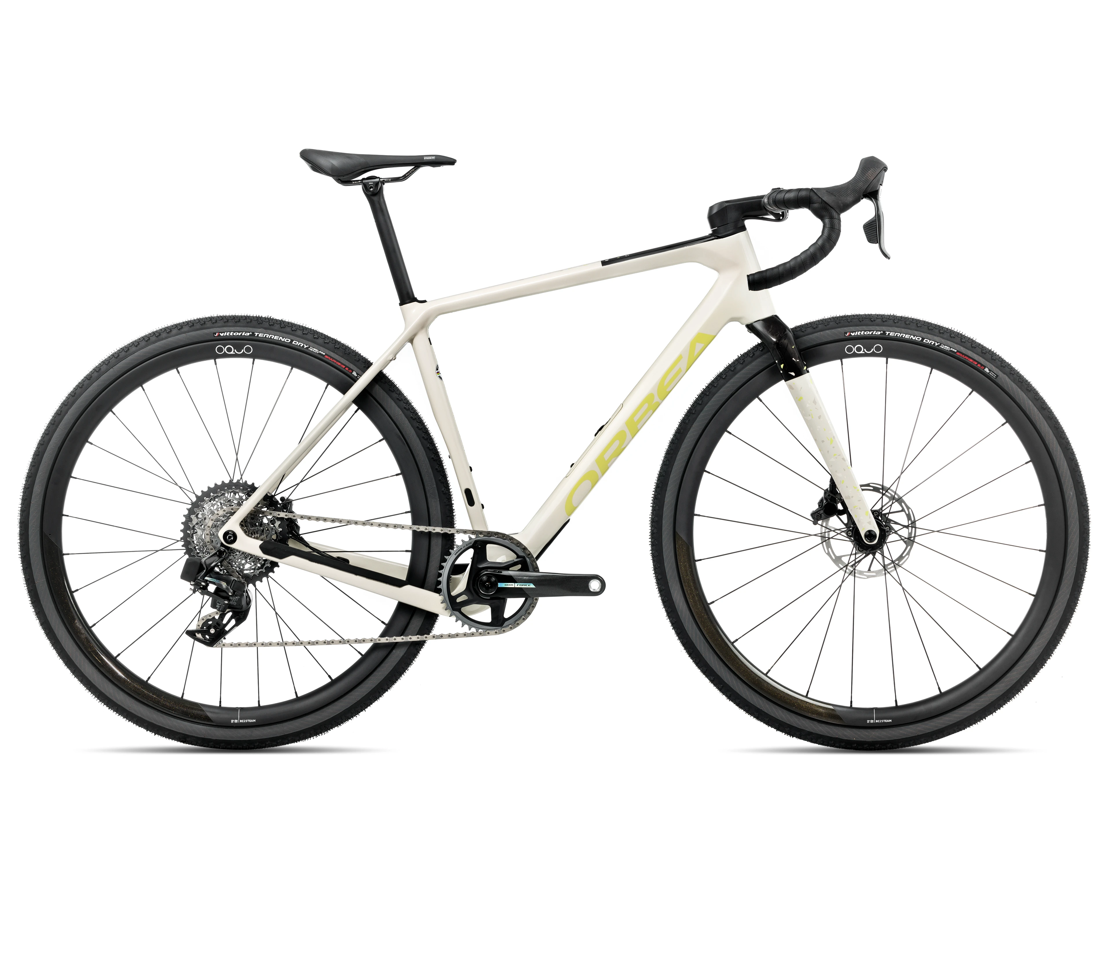 1. Bicicletă gravel Orbea TERRA M21eTEAM 1X - Ivory White | Spicy Lime (Gloss)