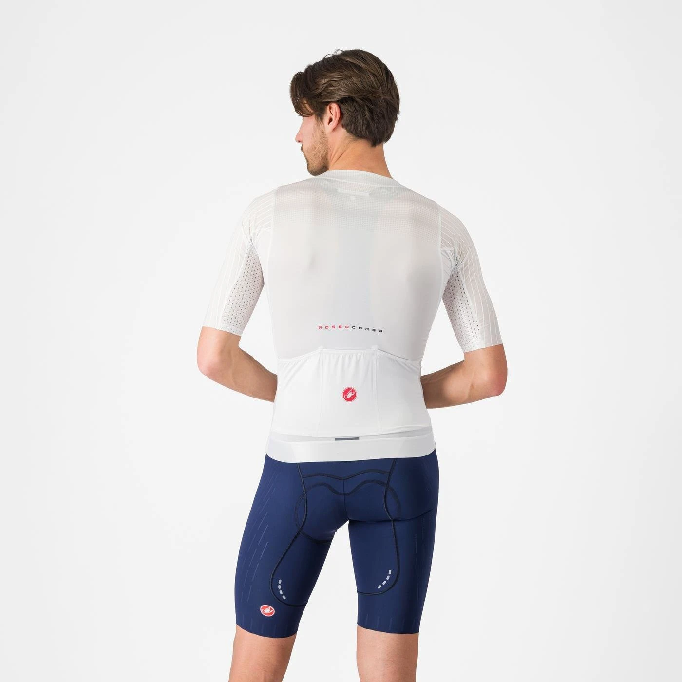 2. Castelli - pantaloni ciclism scurti cu bretele - Free Aero Race S Bibshort - albastru belgian