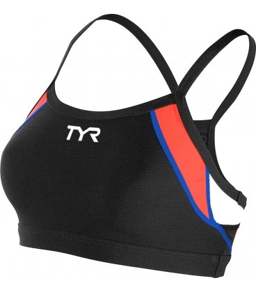 1. TYR - bustiera competitor - negru albastru roz