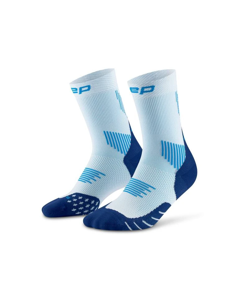 1. CEP - sosete compresie peste glezna - run socks mid cut 5.0 - ice | blue