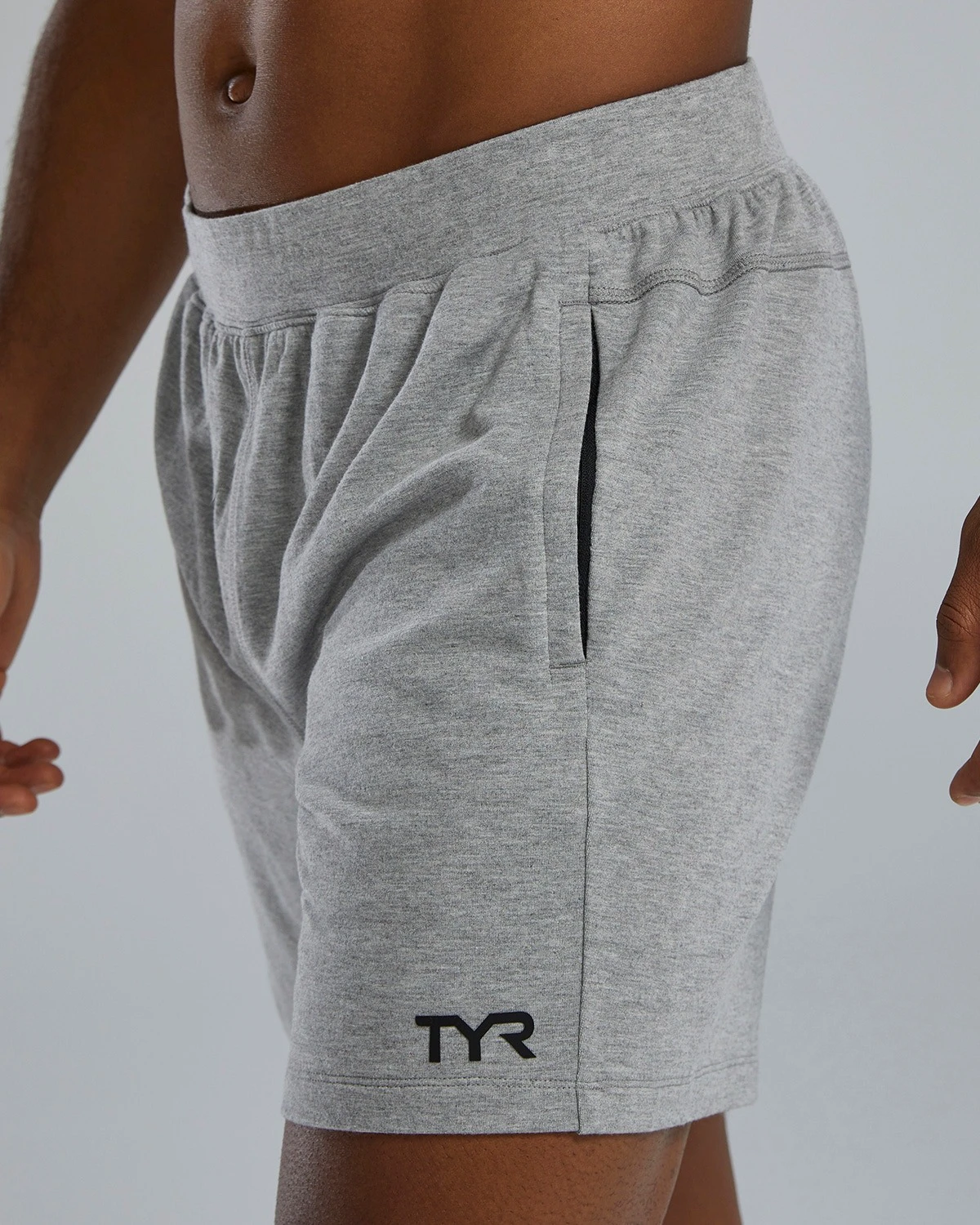 5. TYR - pantaloni scurti - UltraSoft Men's Midweight Terry A.M. Shorts - Light Heather Grey