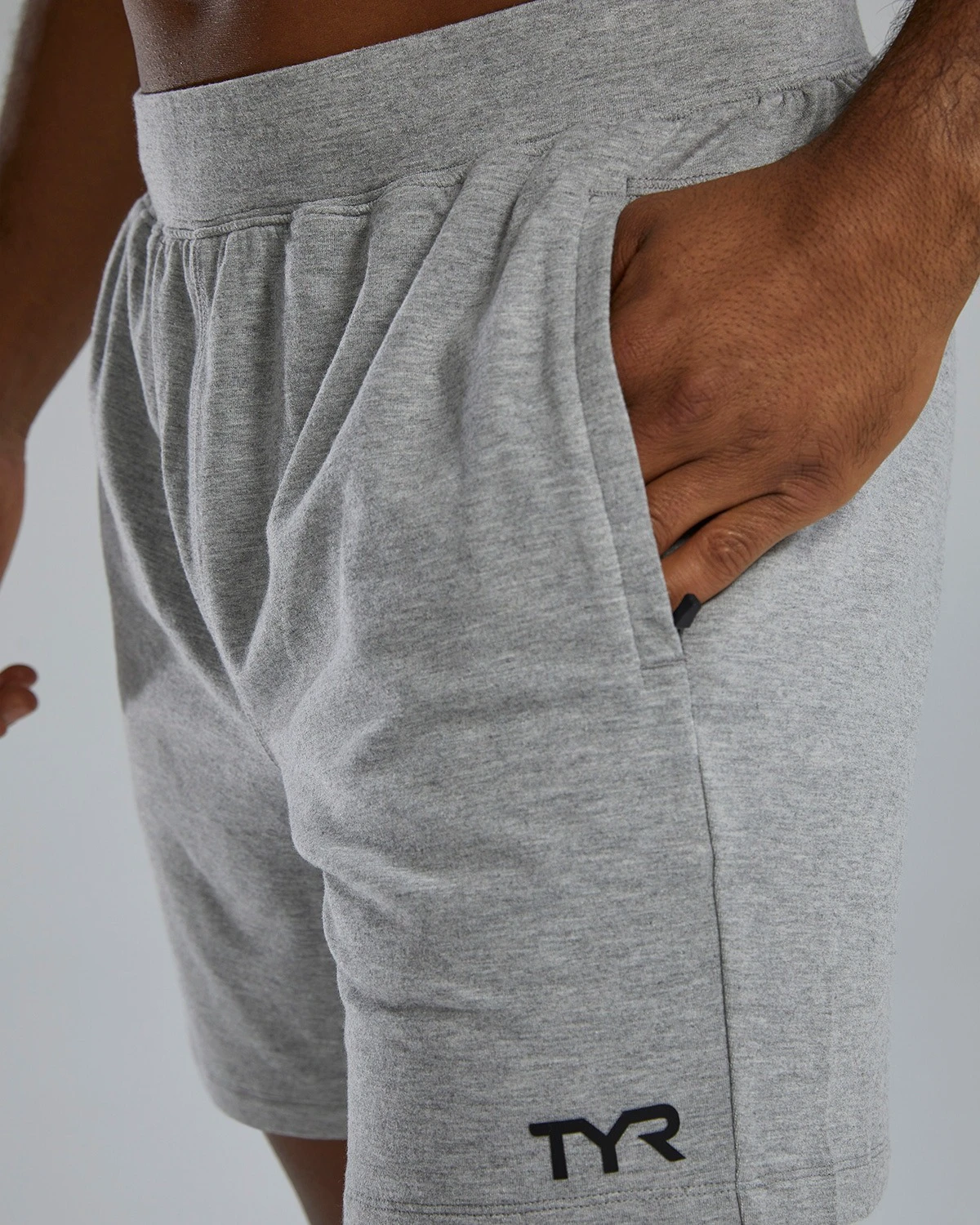 8. TYR - pantaloni scurti - UltraSoft Men's Midweight Terry A.M. Shorts - Light Heather Grey