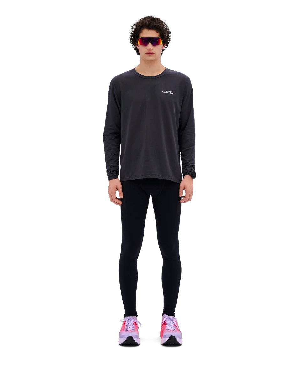 4. CEP - colanti compresie lungi de alergare barbati - Pro Run Tights Cargo - black