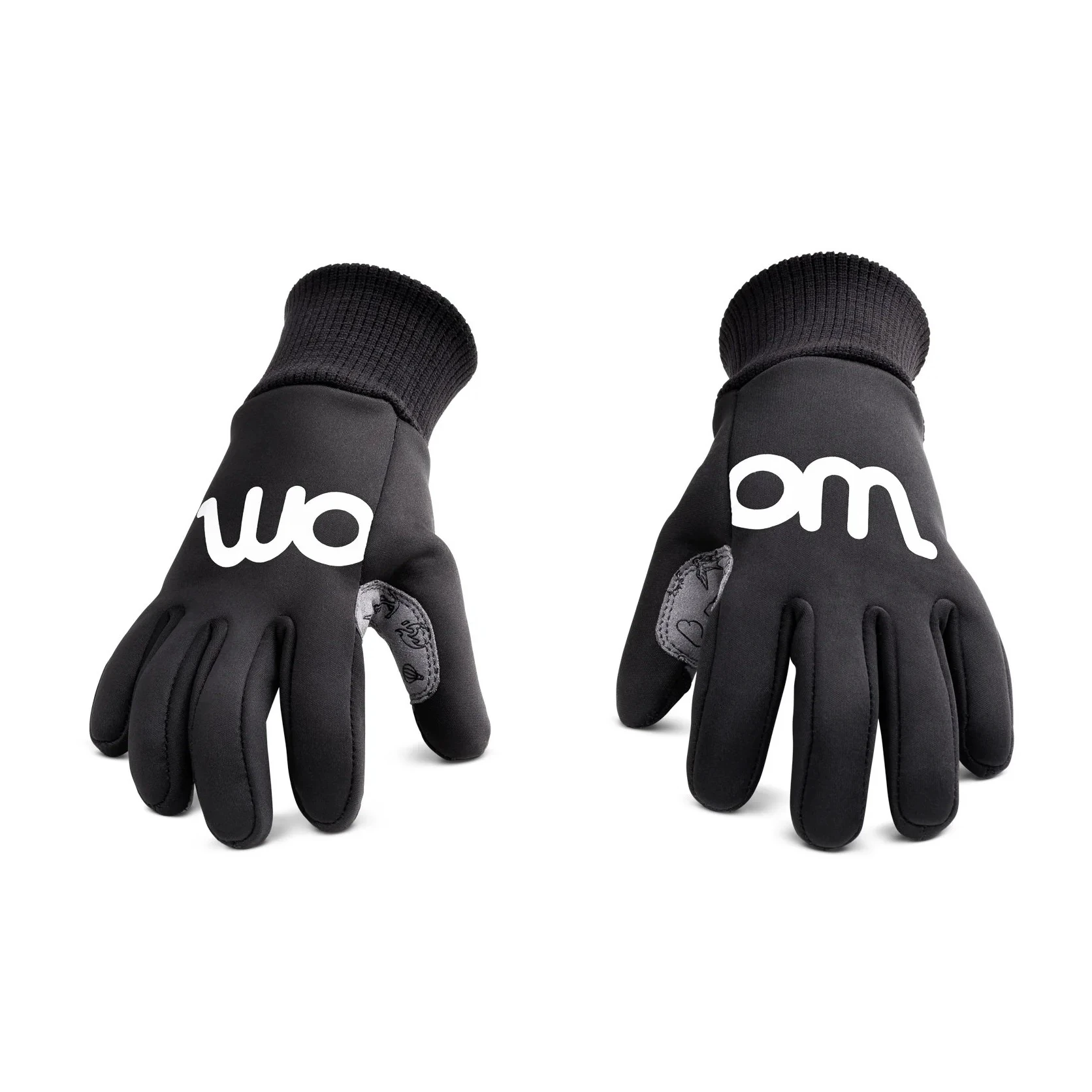 1. Woom - manusi ciclism copii iarna sau vreme rece warm tens bike gloves - negru gri