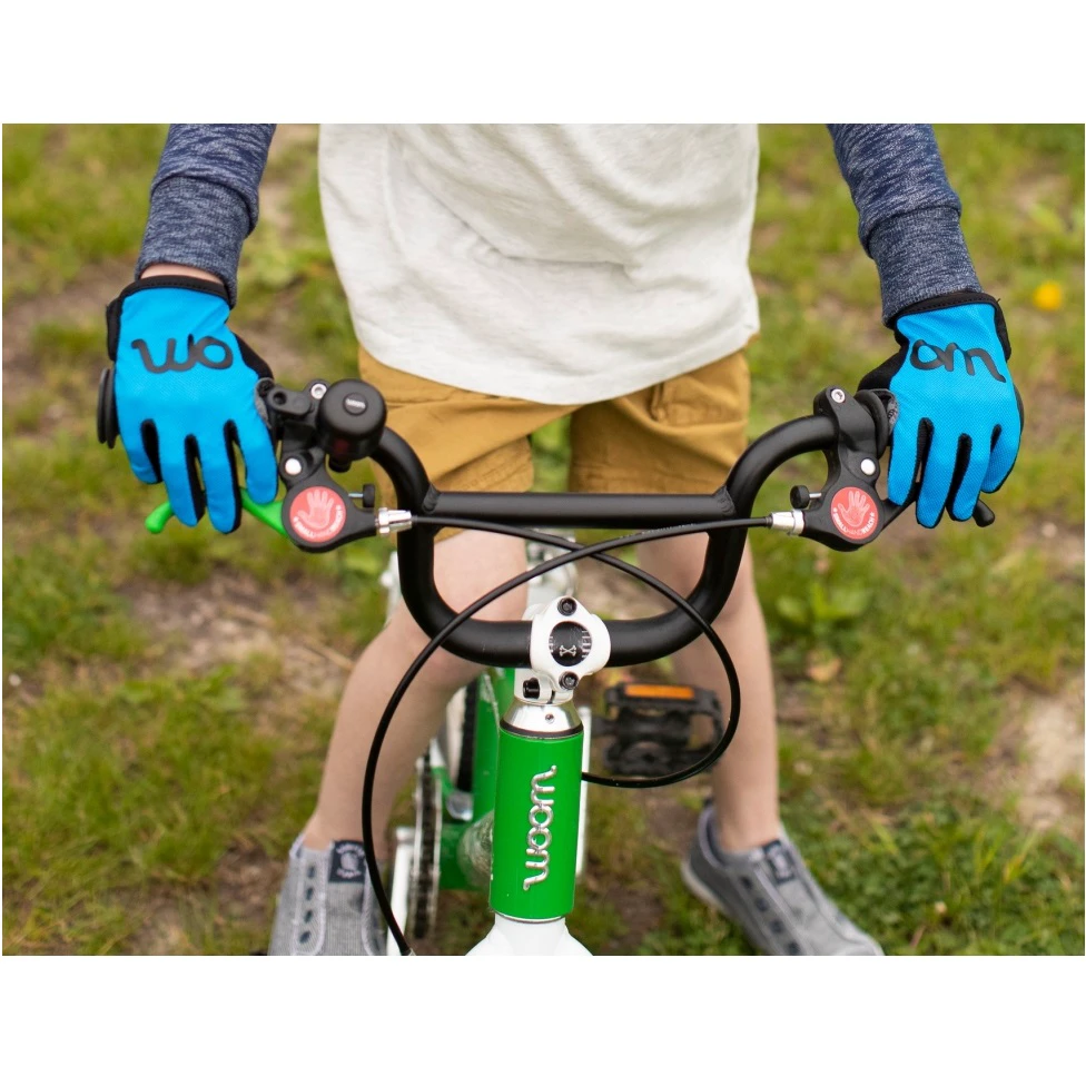 5. Woom - manusi ciclism copii tens bike gloves - verde negru gri